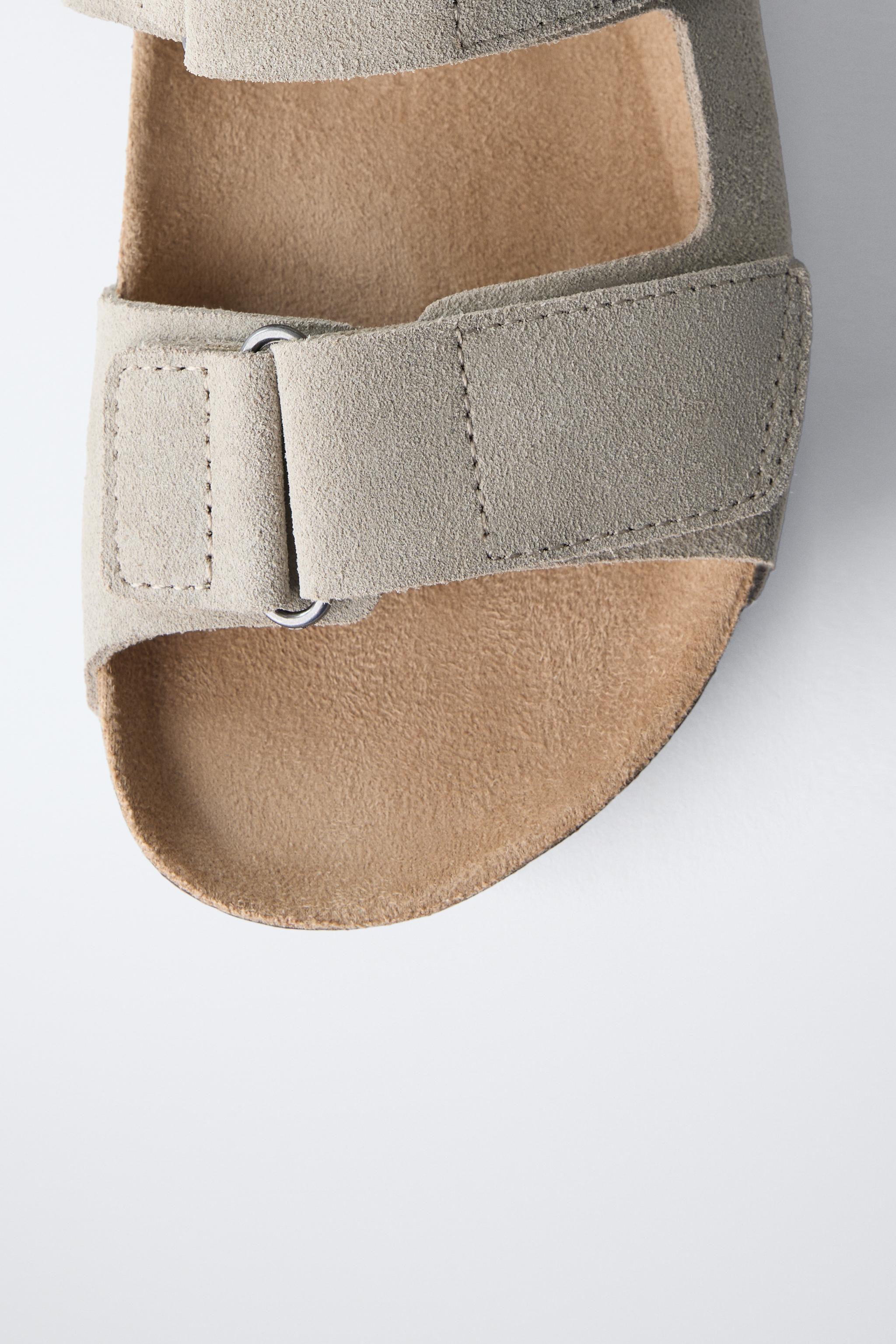 TWO STRAP SUEDE SANDALS