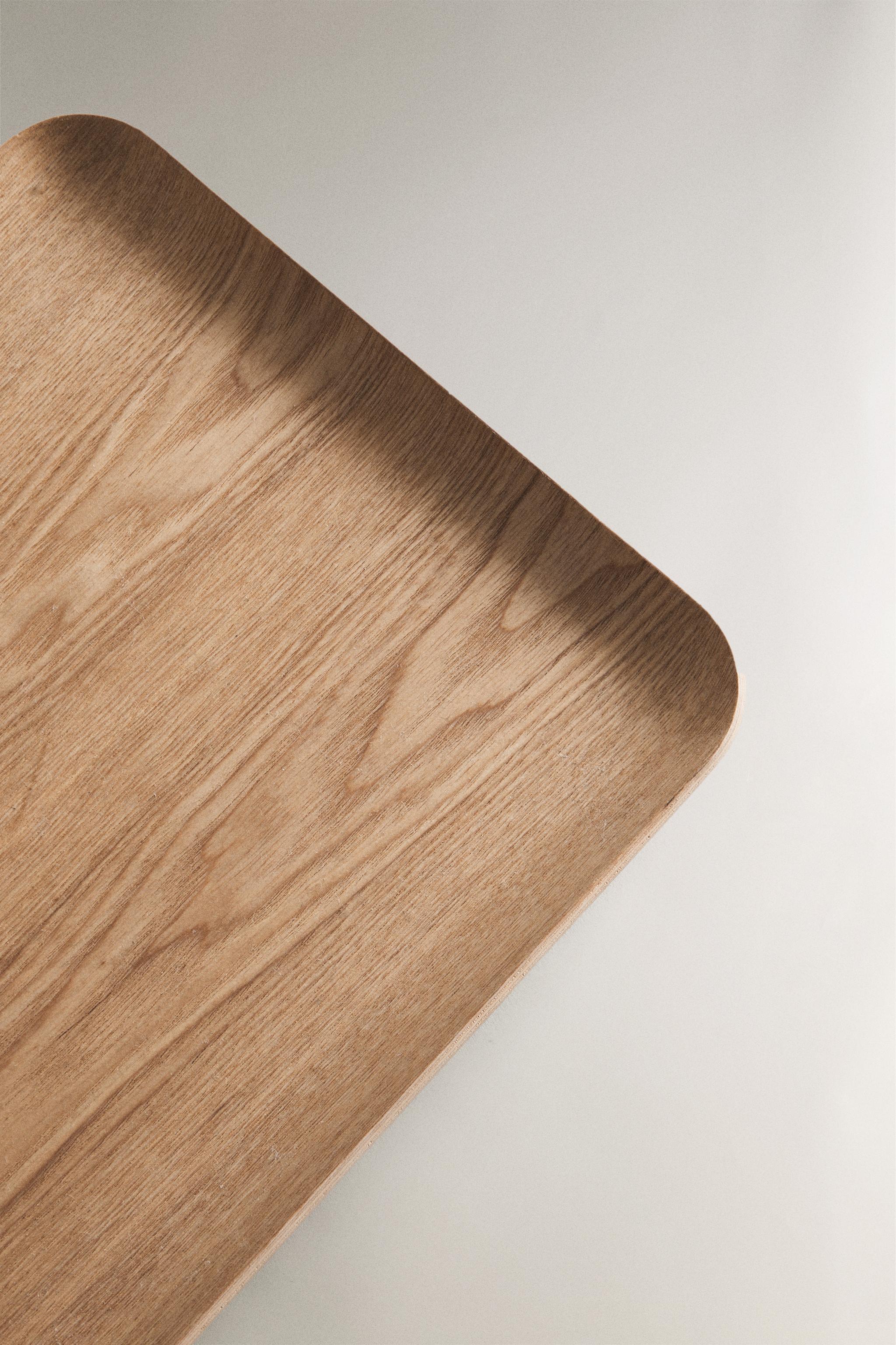 RECTANGULAR NON-SLIP WOODEN TRAY