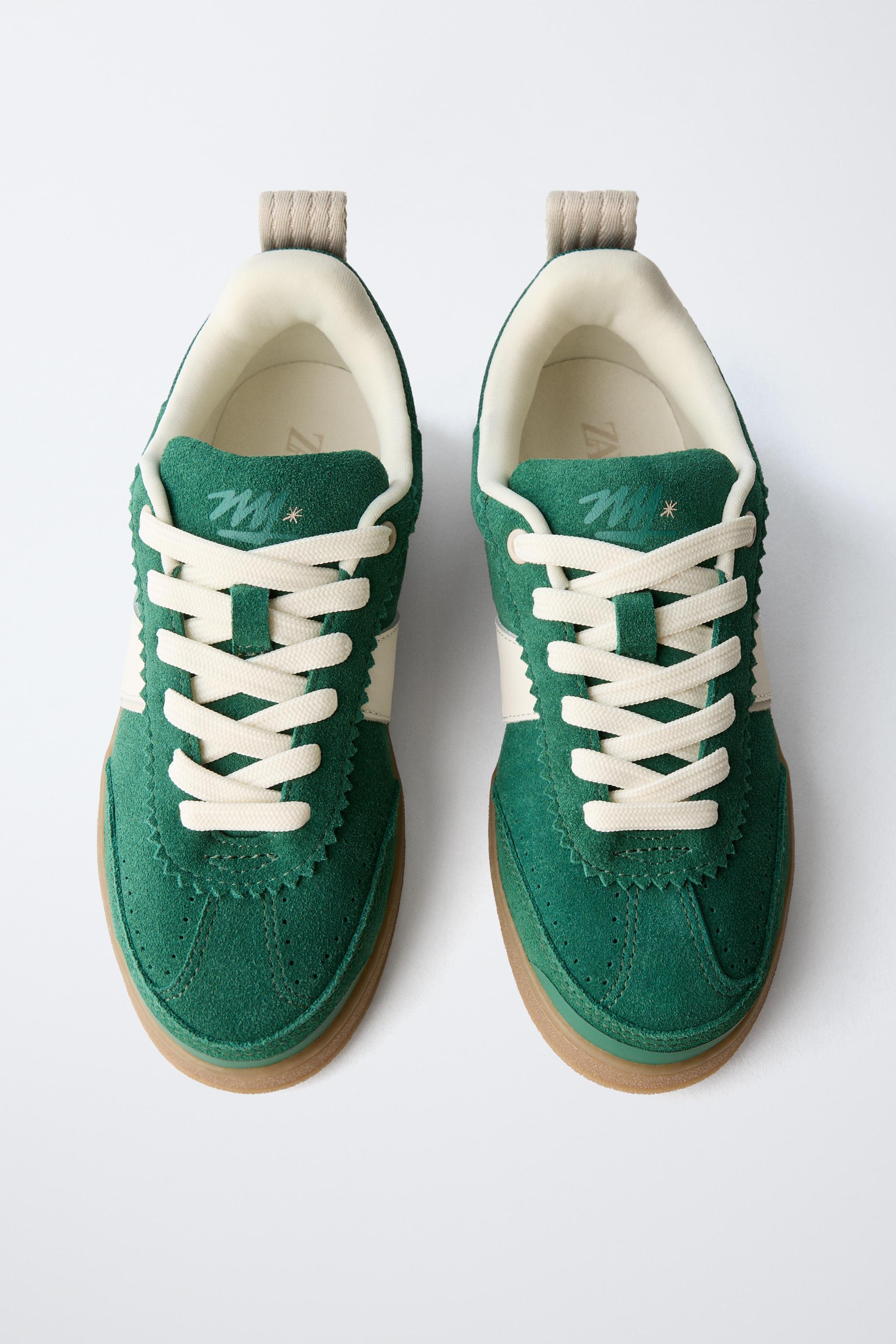 LEATHER DETAIL SNEAKERS