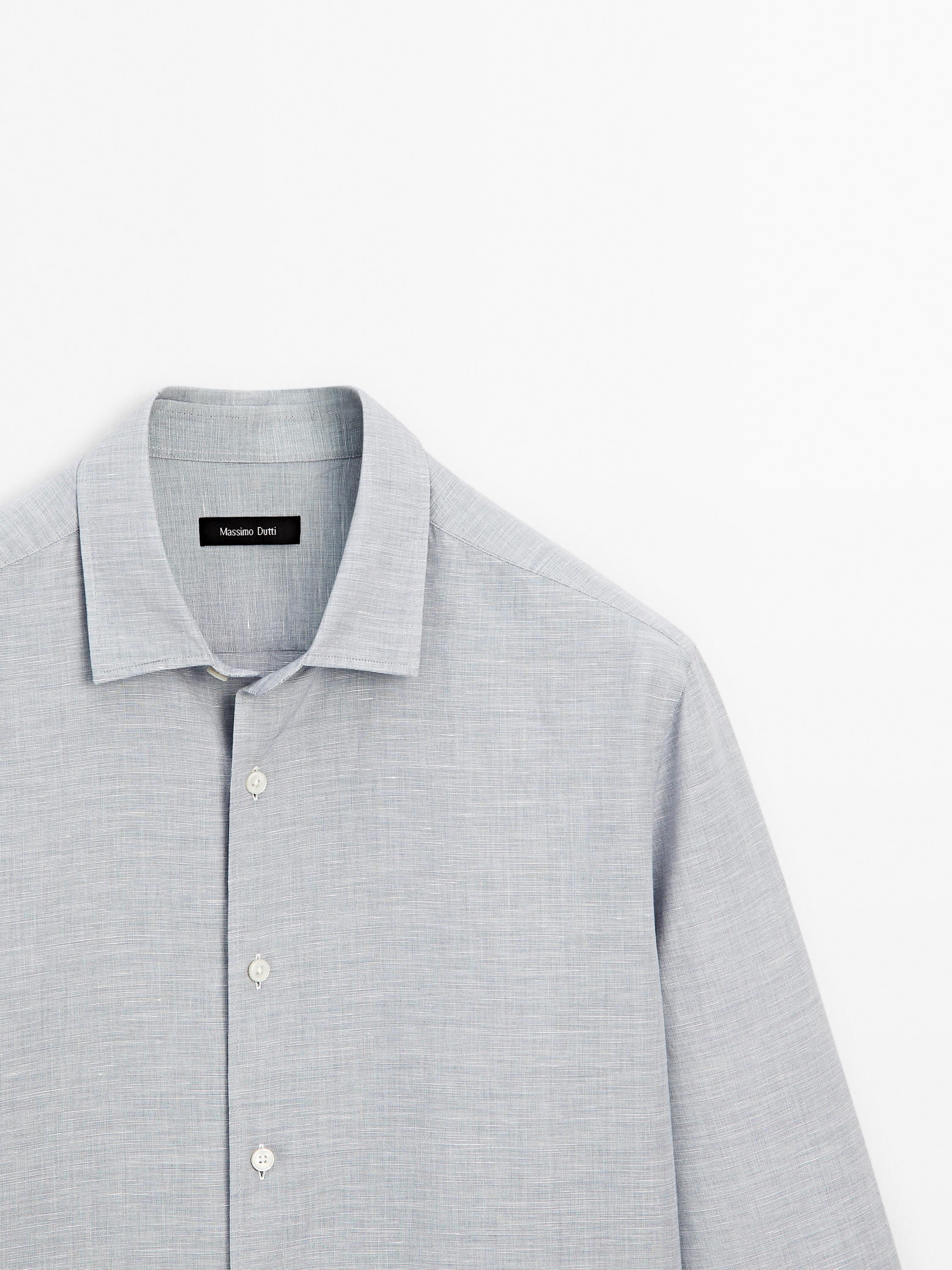 Regular fit flecked shirt