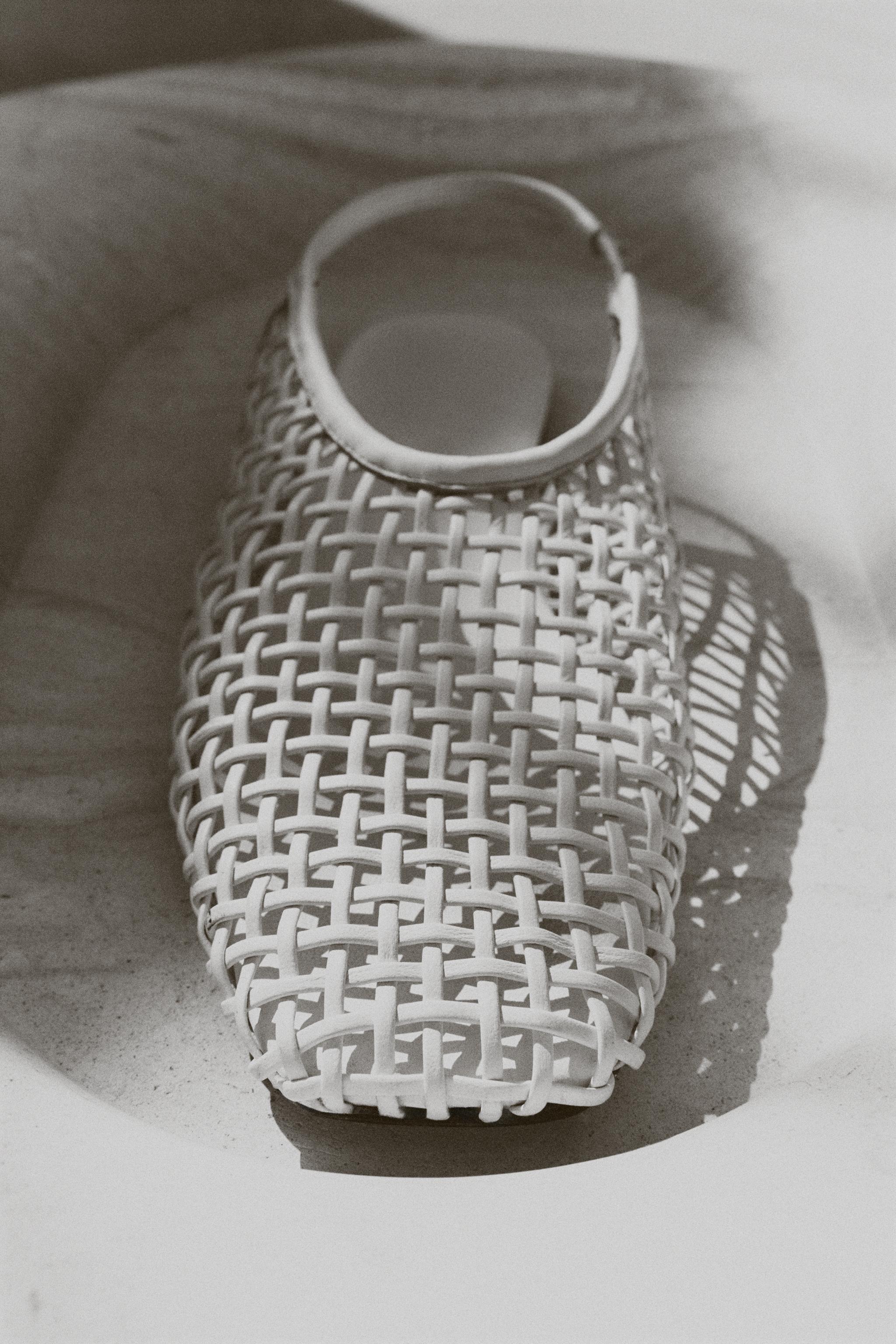 BRAIDED LEATHER SLINGBACK BALLET FLATS