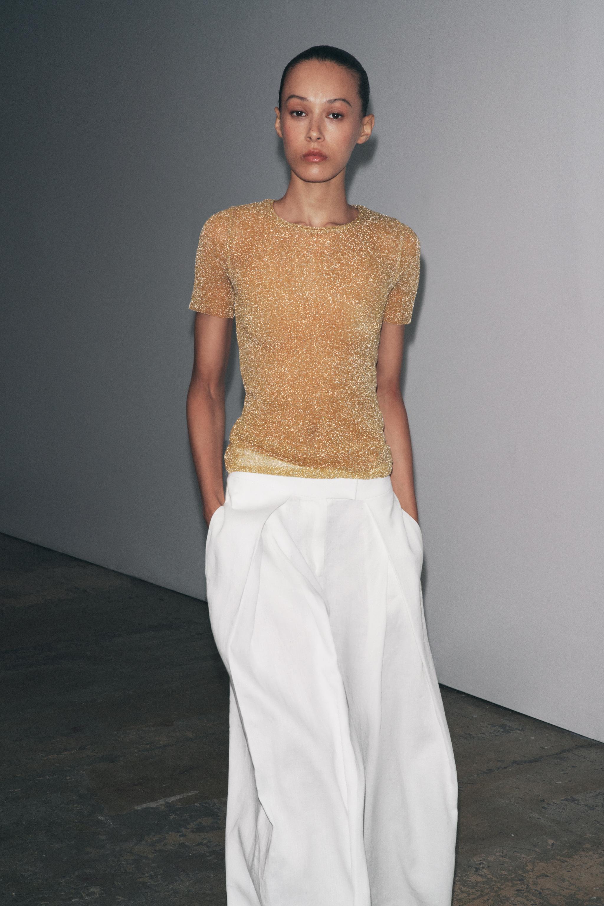 METALLIC SHORT SLEEVE T-SHIRT