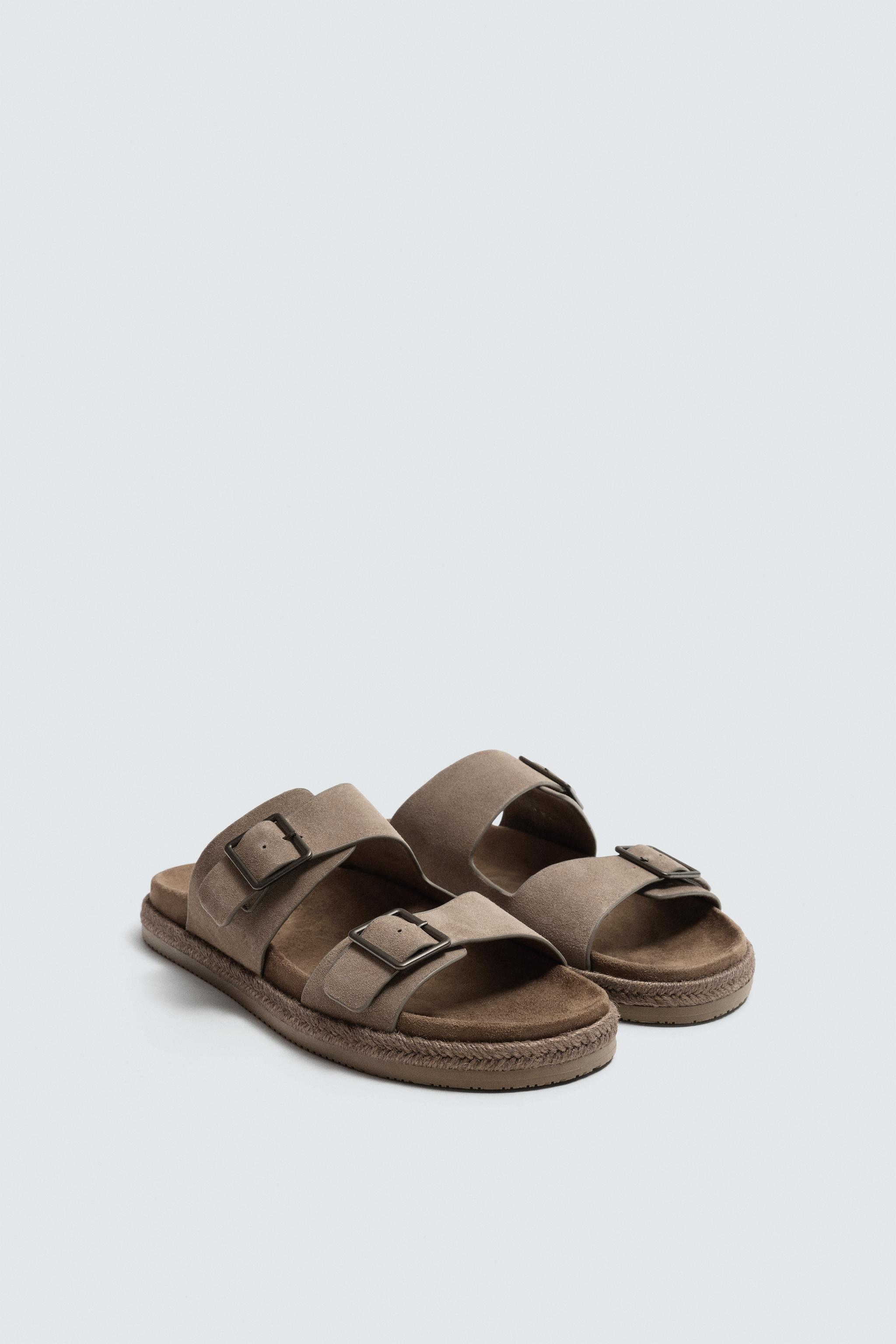 DOUBLE STRAP LEATHER SANDALS