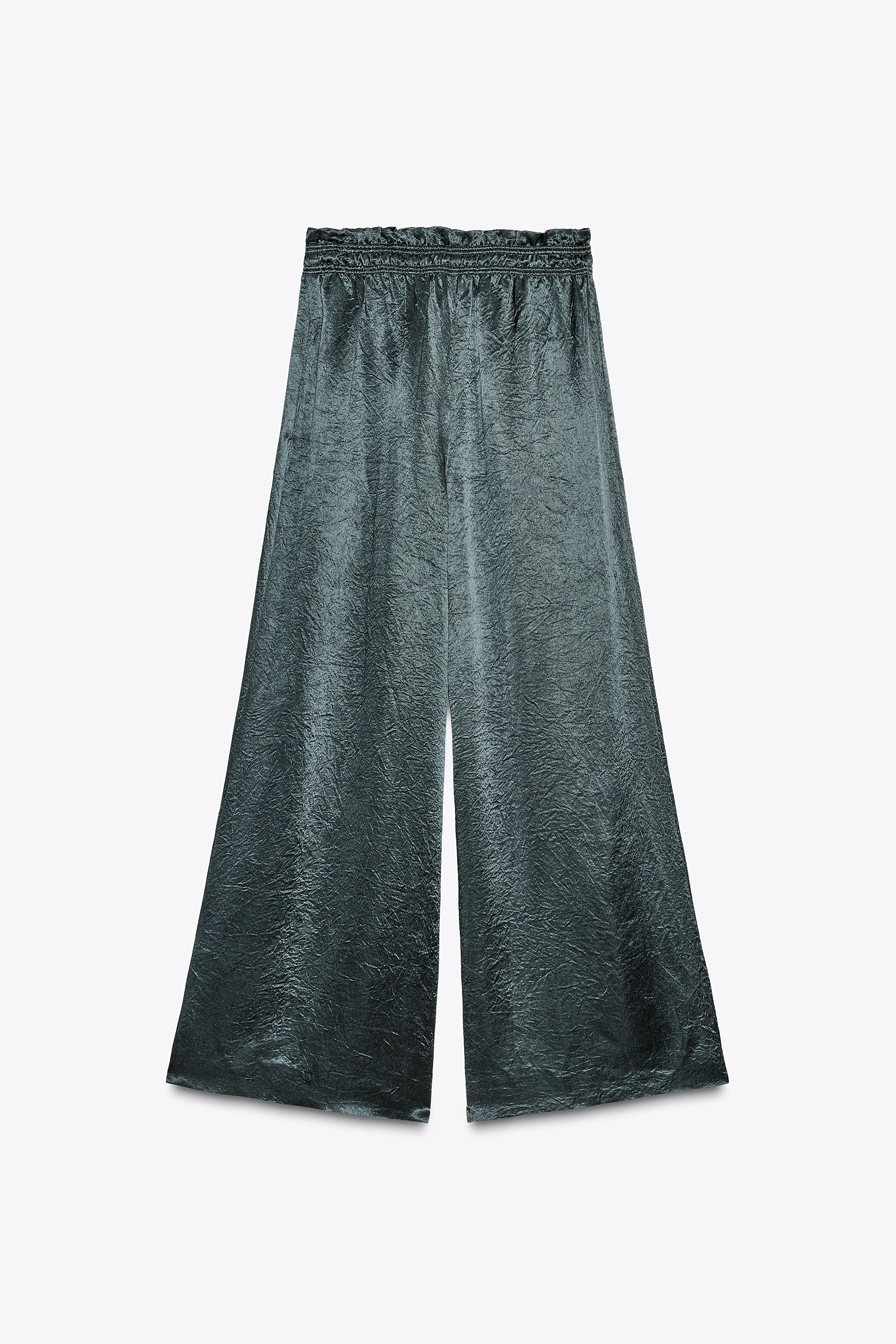 ZW COLLECTION SATIN WIDE LEG PANTS