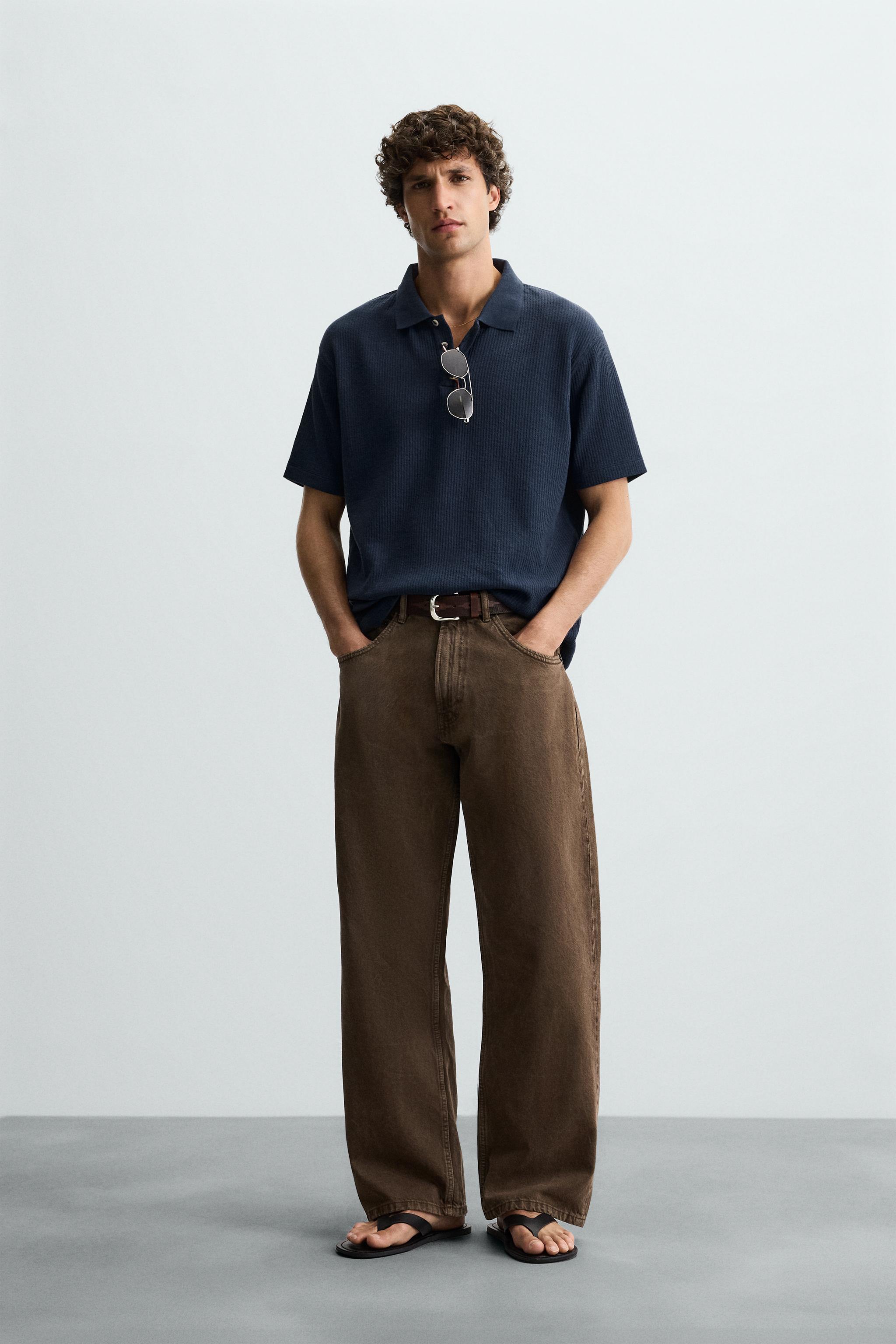 VERTICAL TEXTURED POLO SHIRT