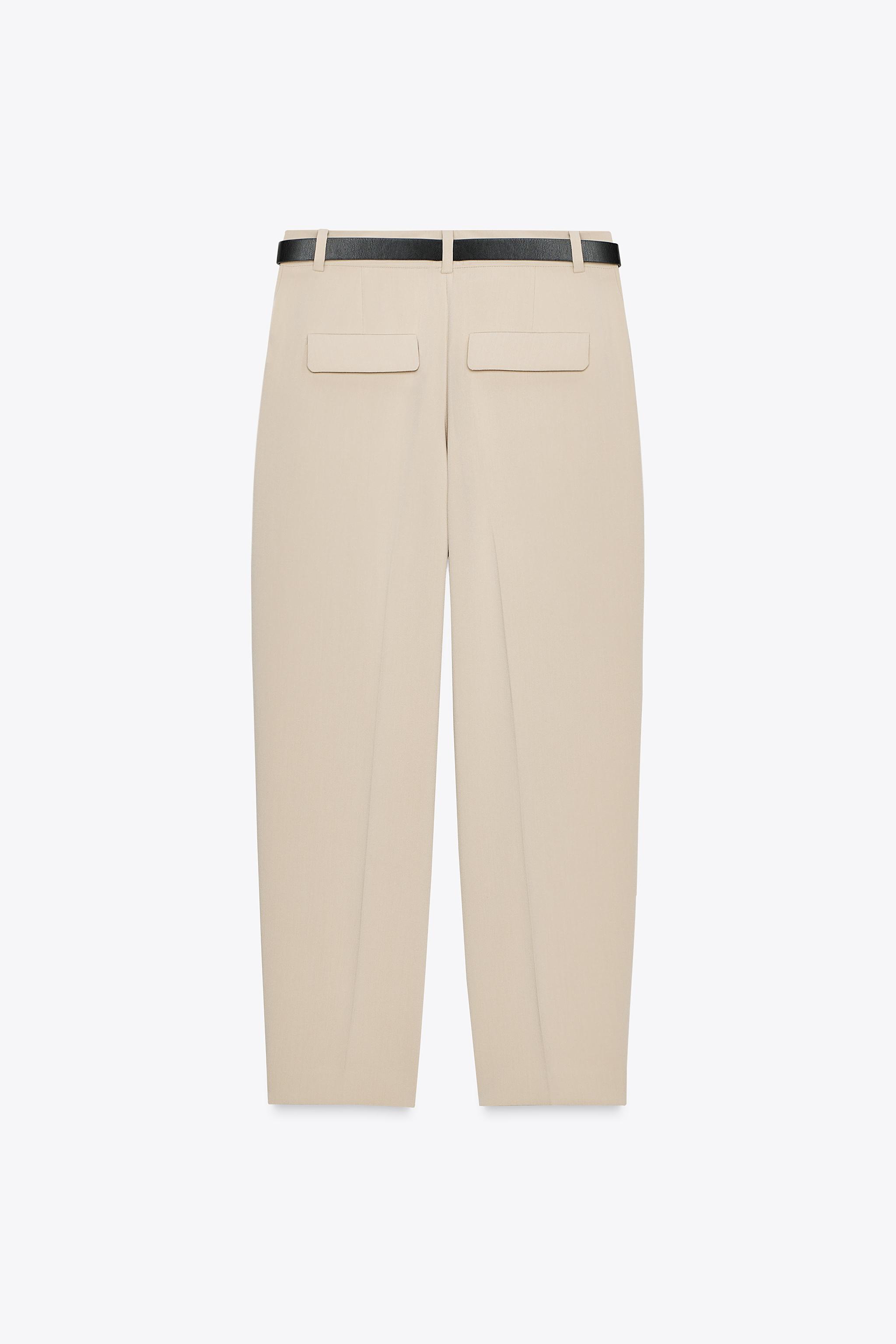 BELTED PLEATED PANTS