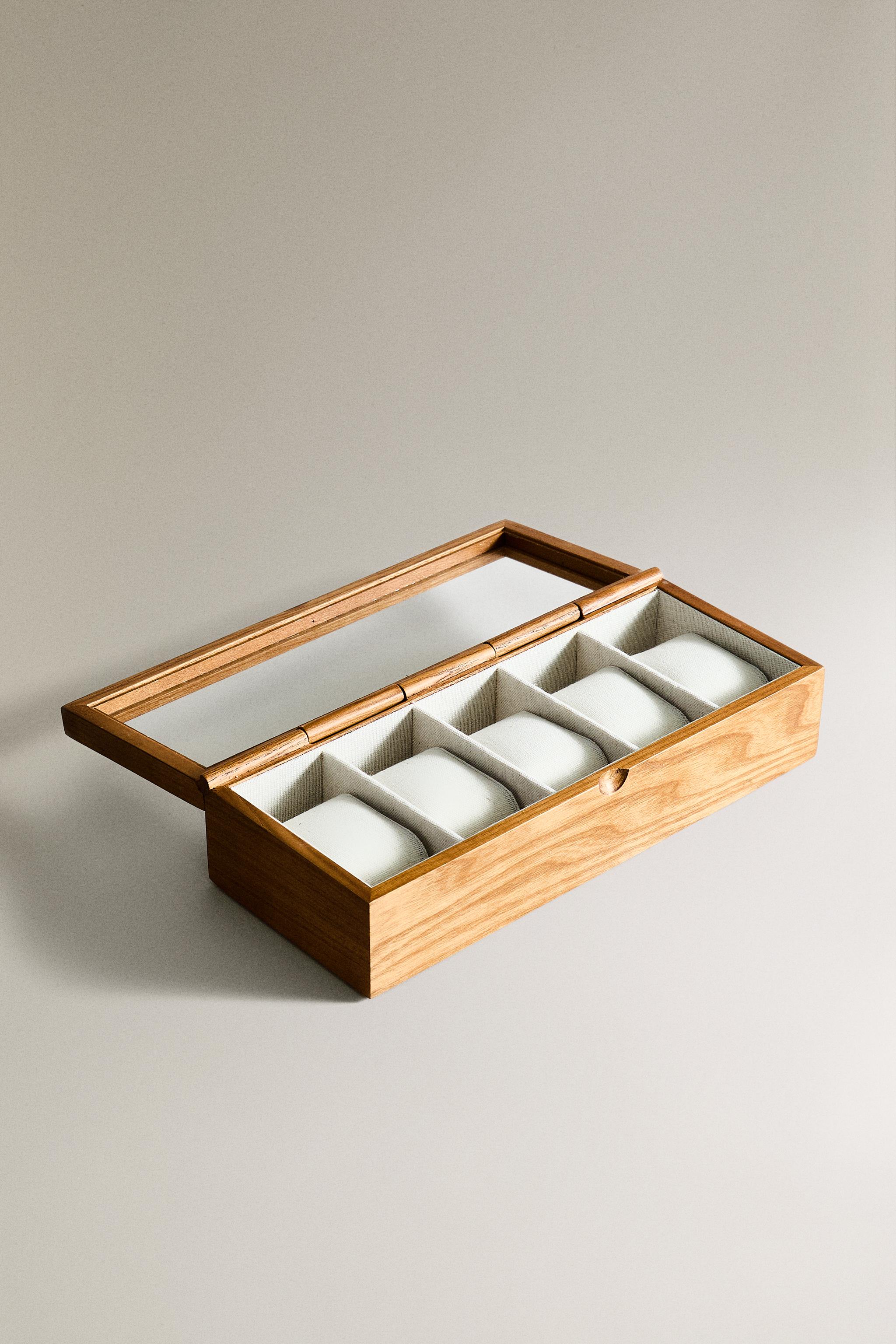 WOODEN JEWELRY AND WATCH BOX
