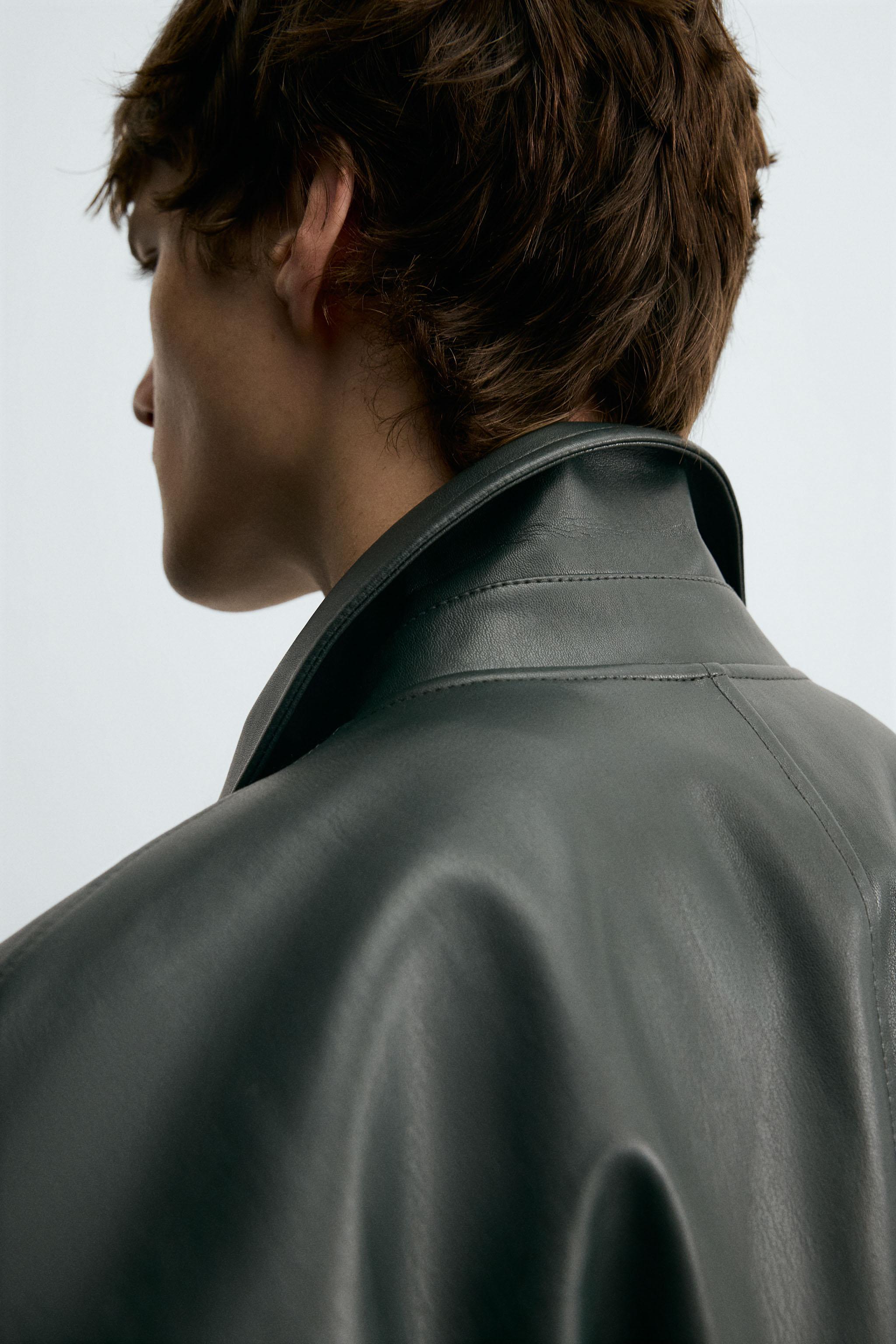 FAUX LEATHER POCKET JACKET