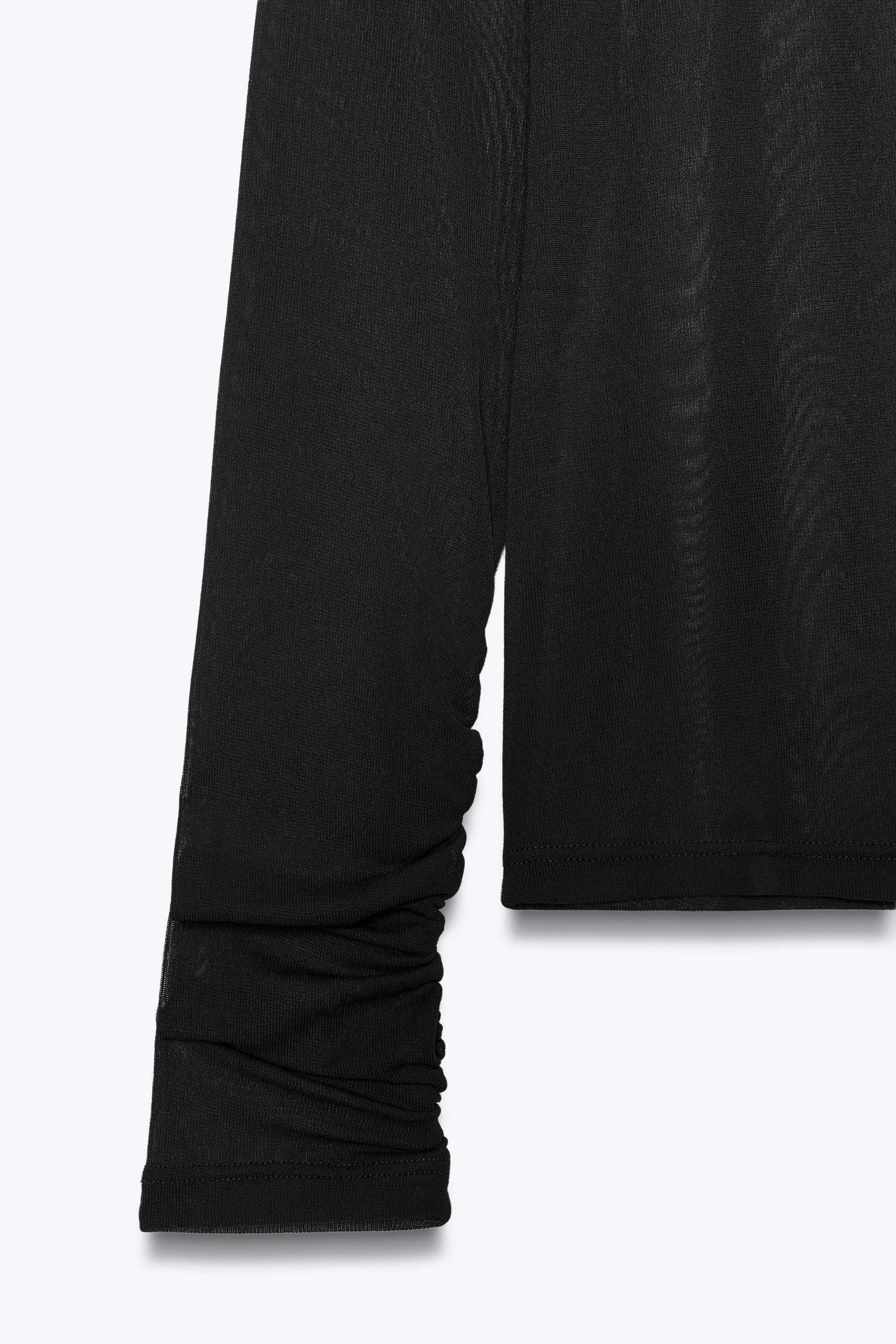 SEMI-SHEER RUCHED T-SHIRT