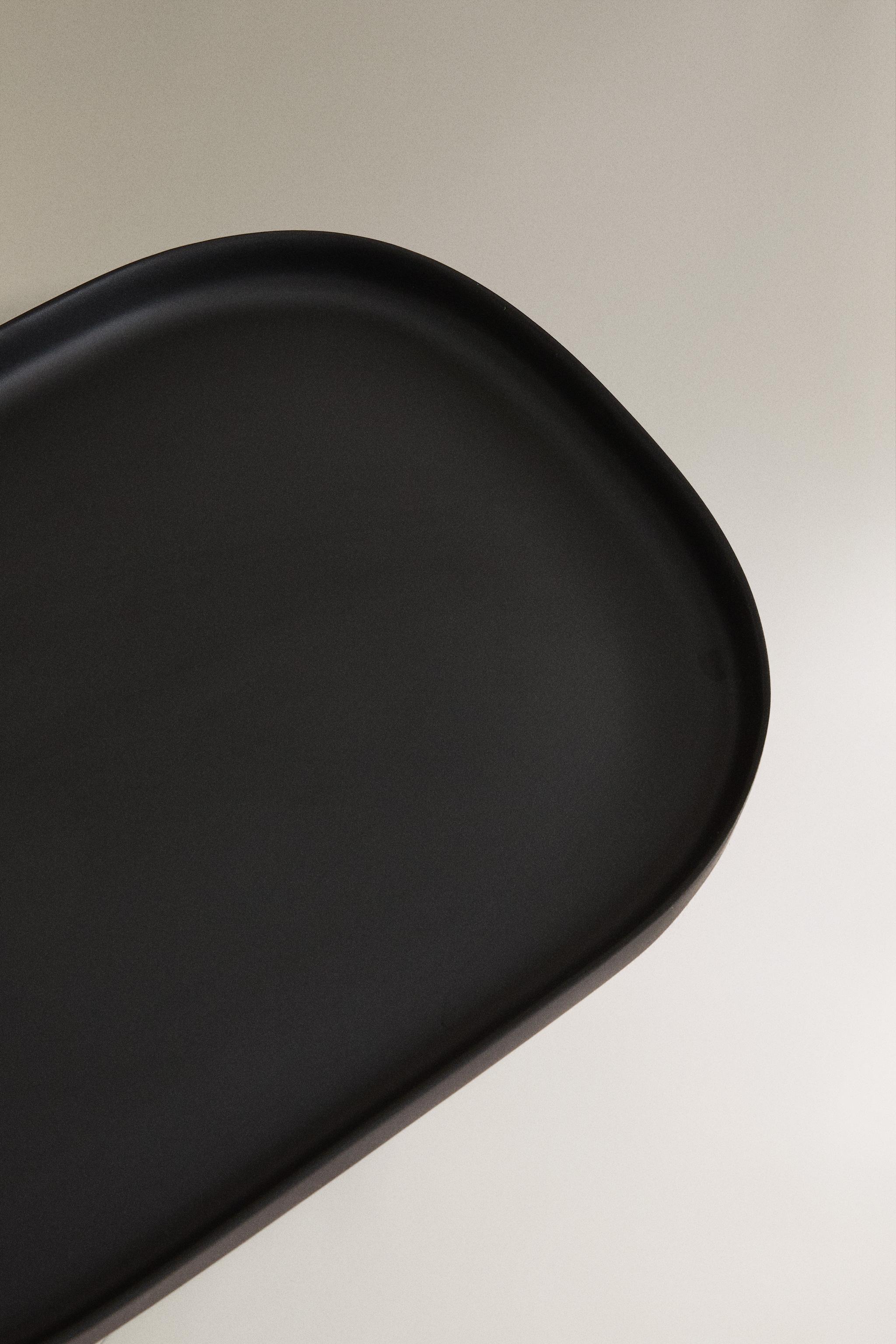 LARGE BLACK RESIN BATHROOM TRAY