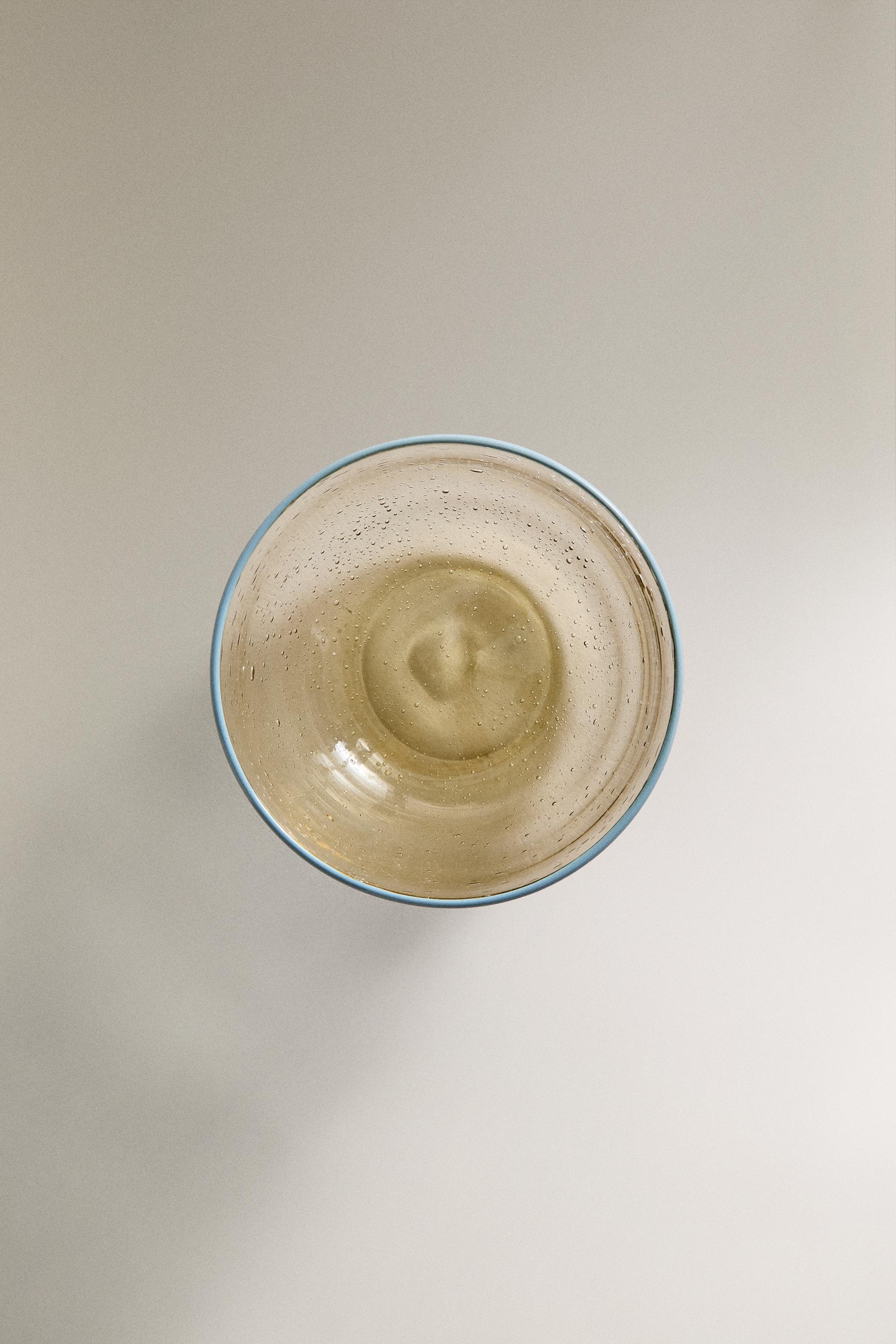 BUBBLE GLASS BOWL WITH RIM