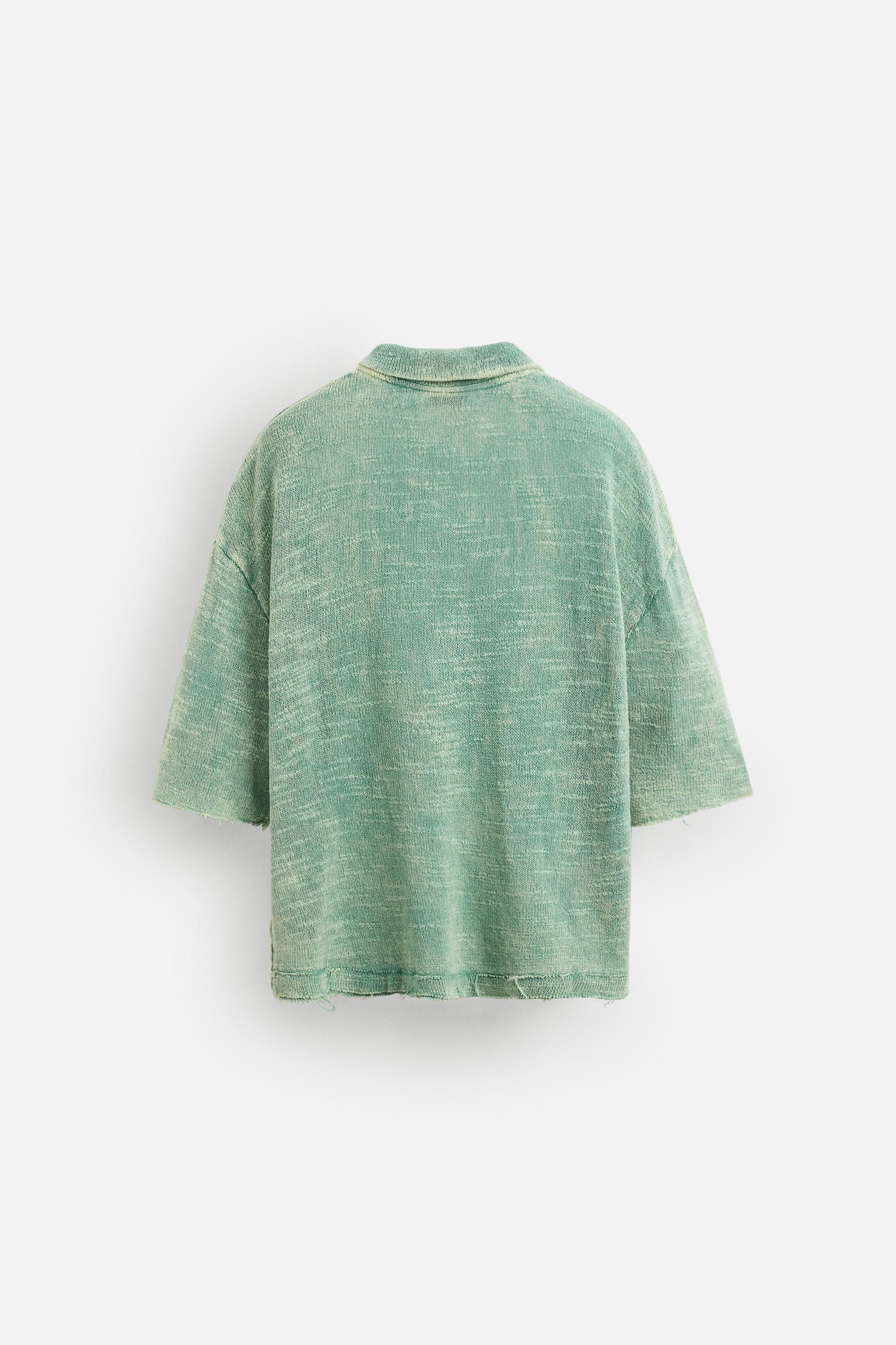 WASHED KNIT POLO SHIRT