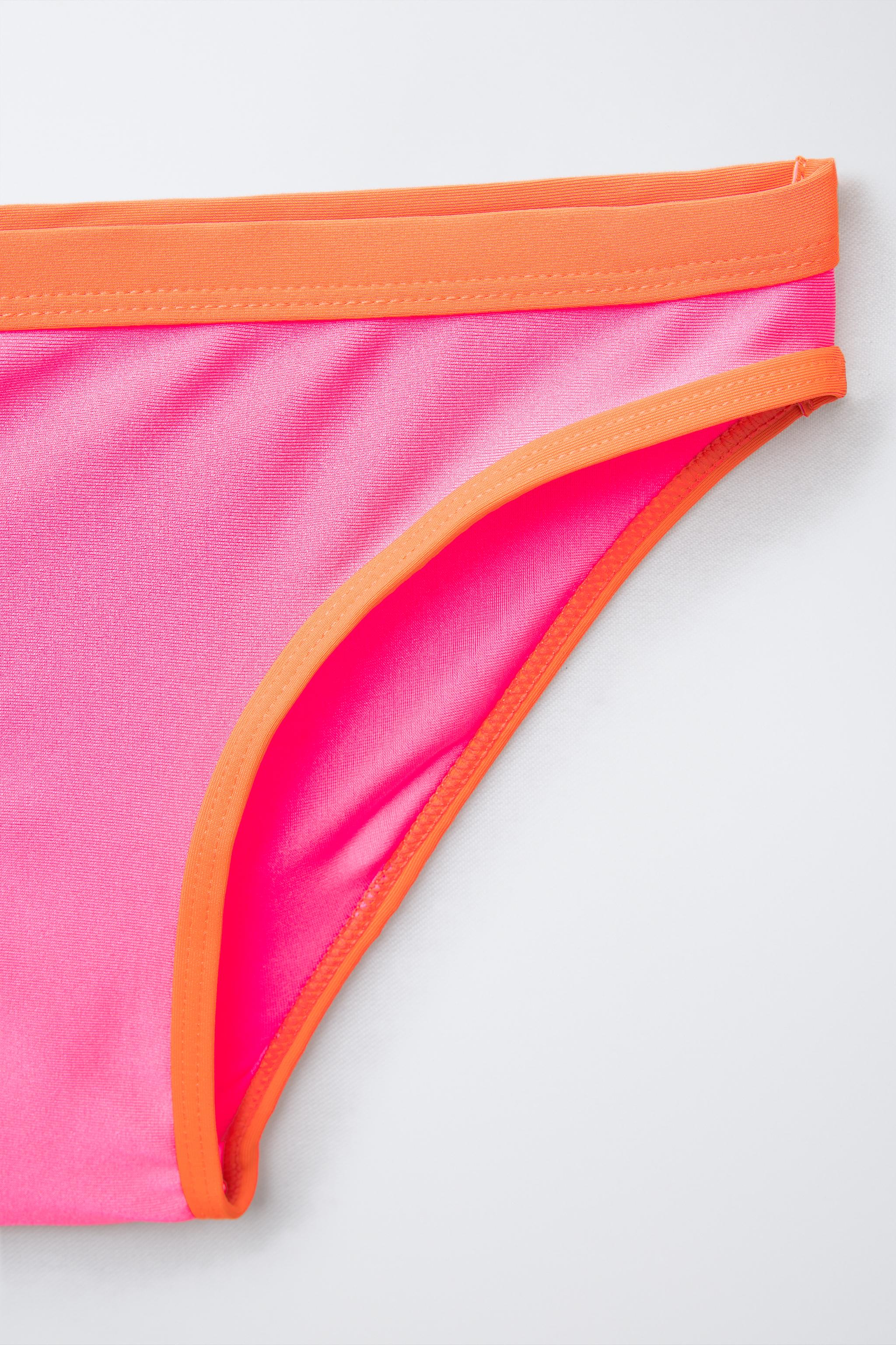 6-14 YEARS/ ASYMMETRICAL SHINY BIKINI WITH PIPING