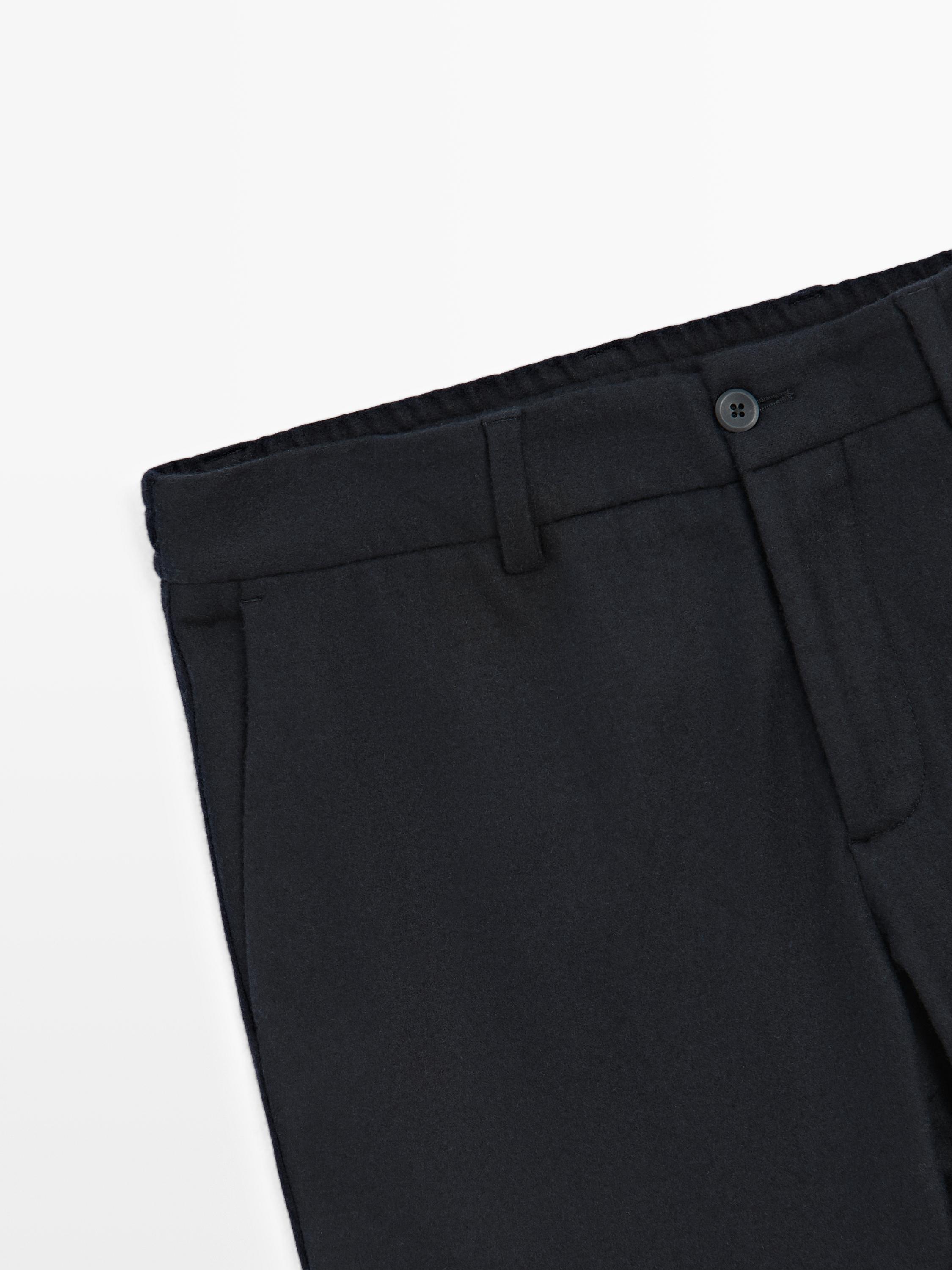 Wool blend suit trousers