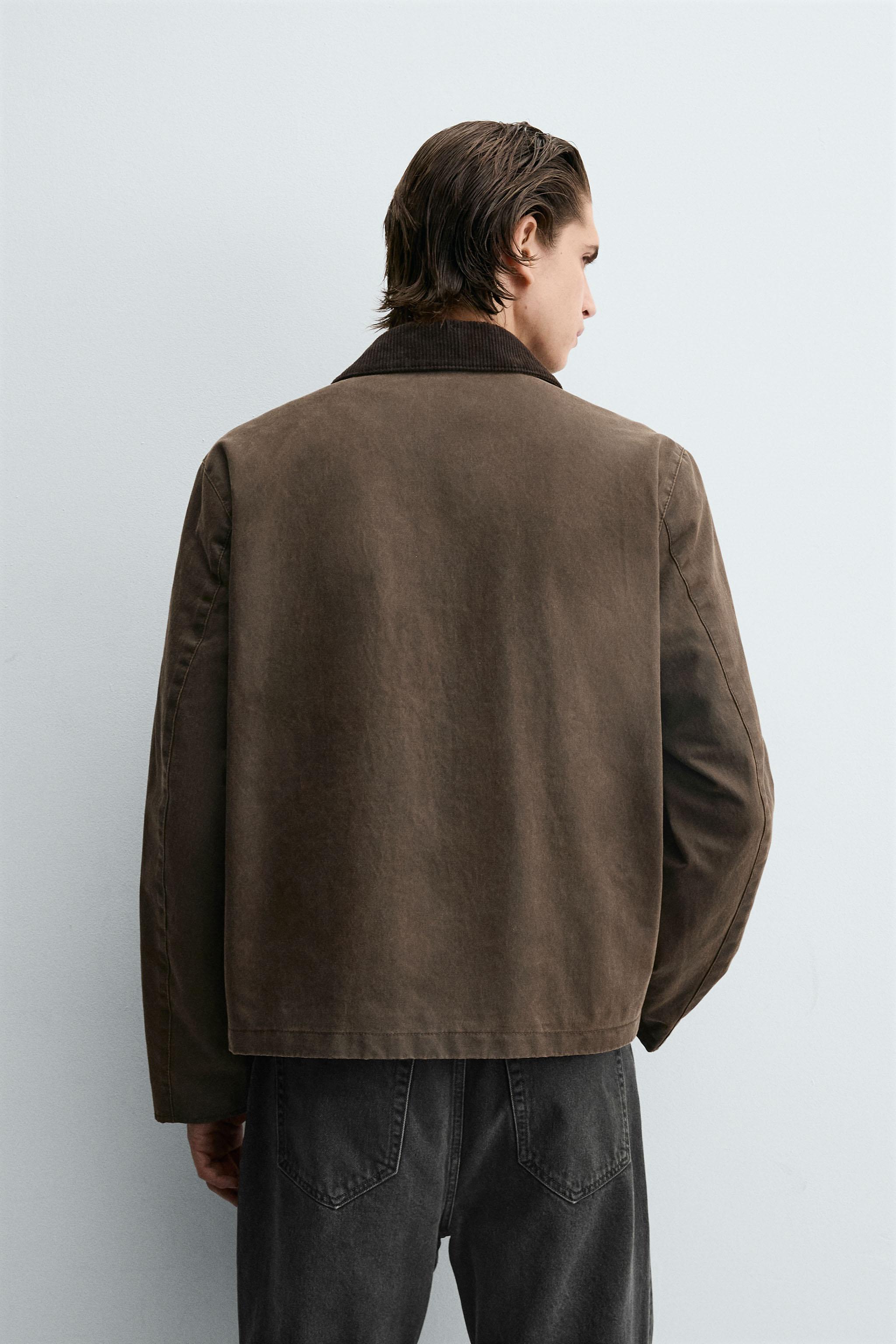 CONTRAST WAXED EFFECT JACKET