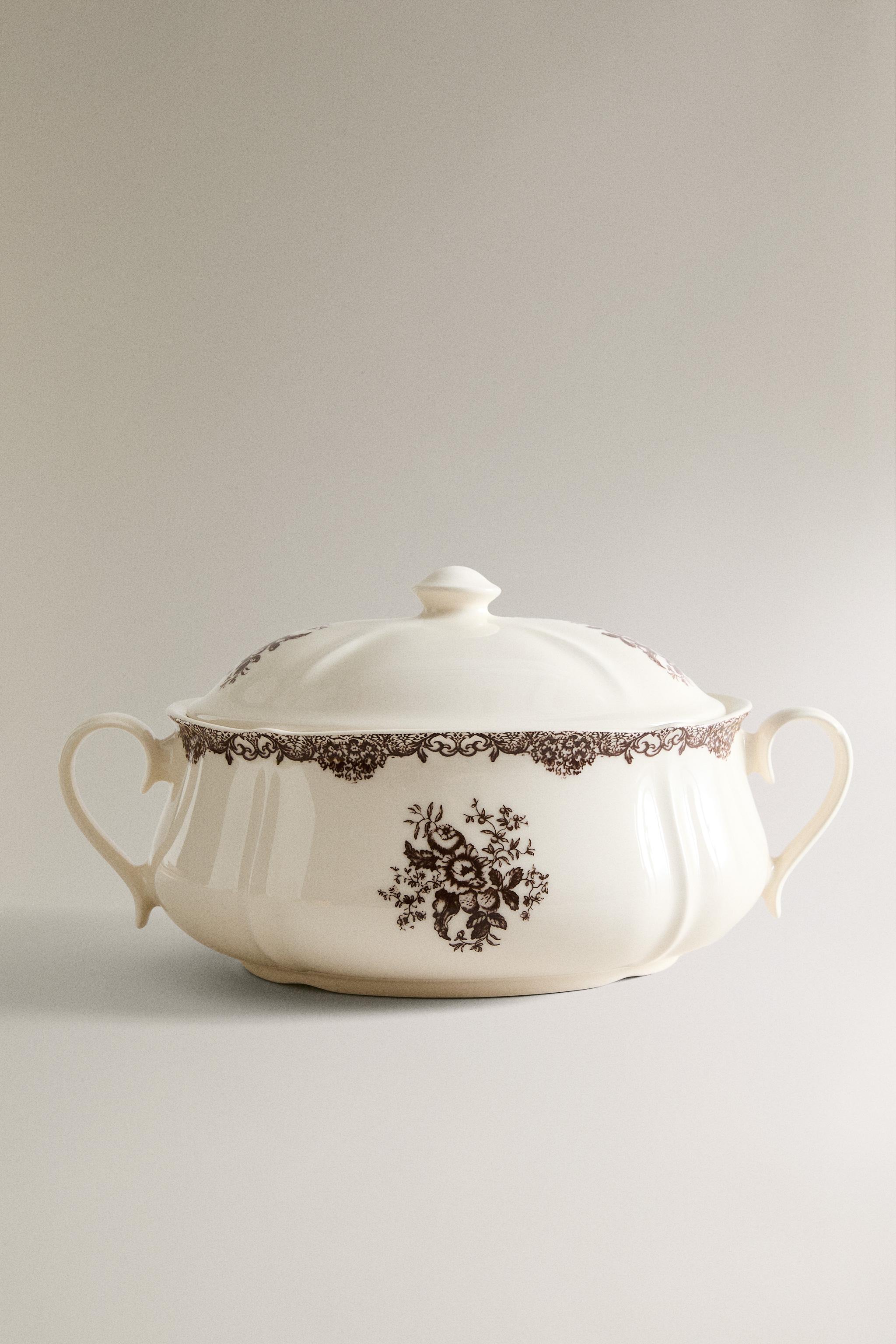 FLORAL EARTHENWARE TUREEN