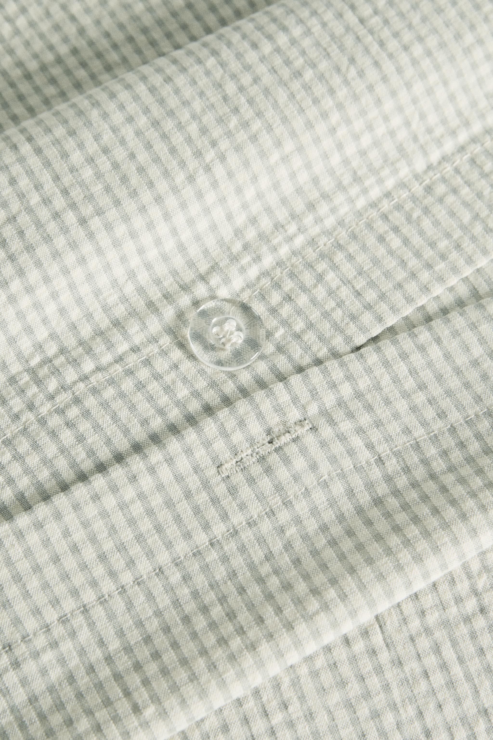 COTTON SEERSUCKER CHECK DUVET COVER