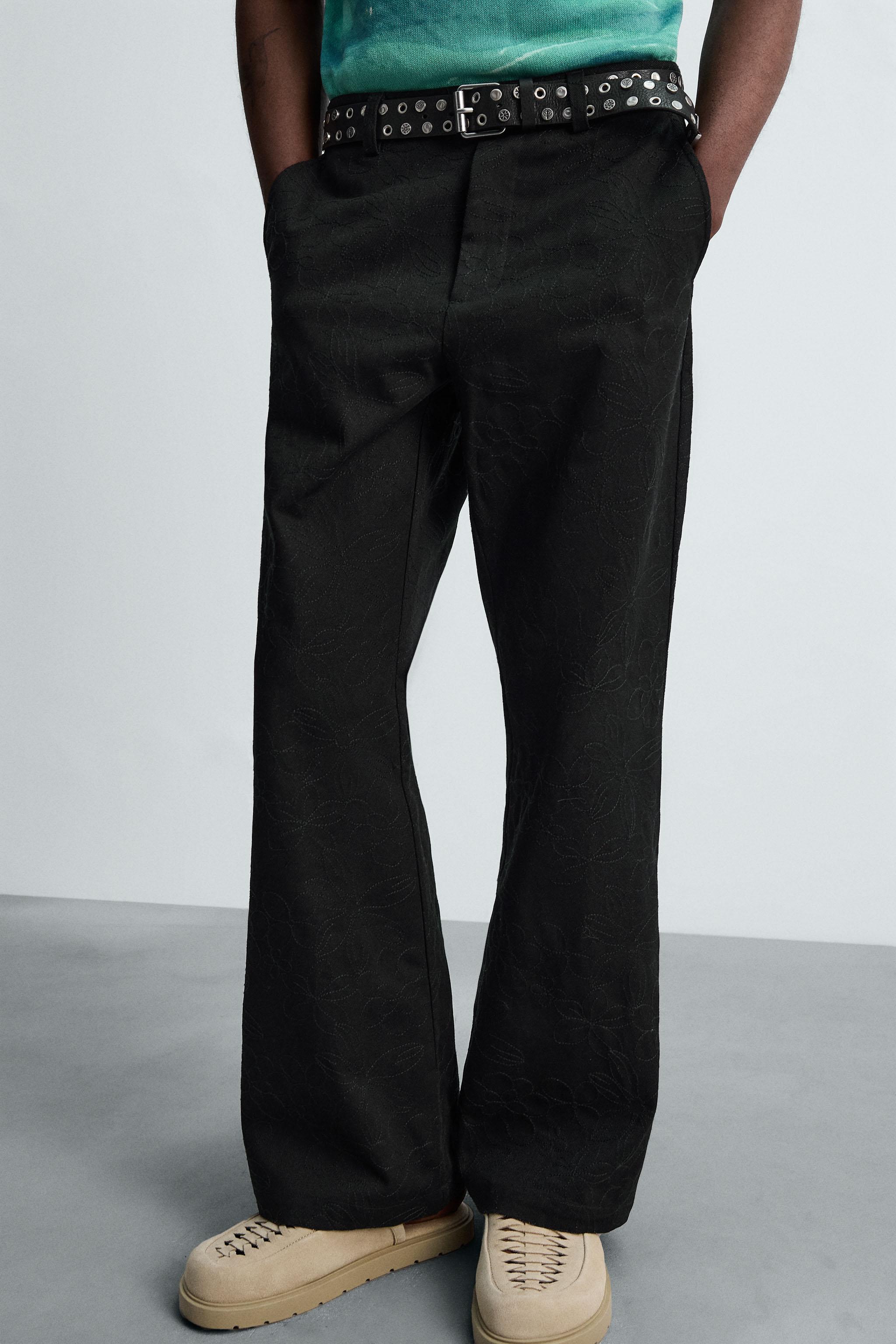 FLORAL EMBROIDERY PANTS