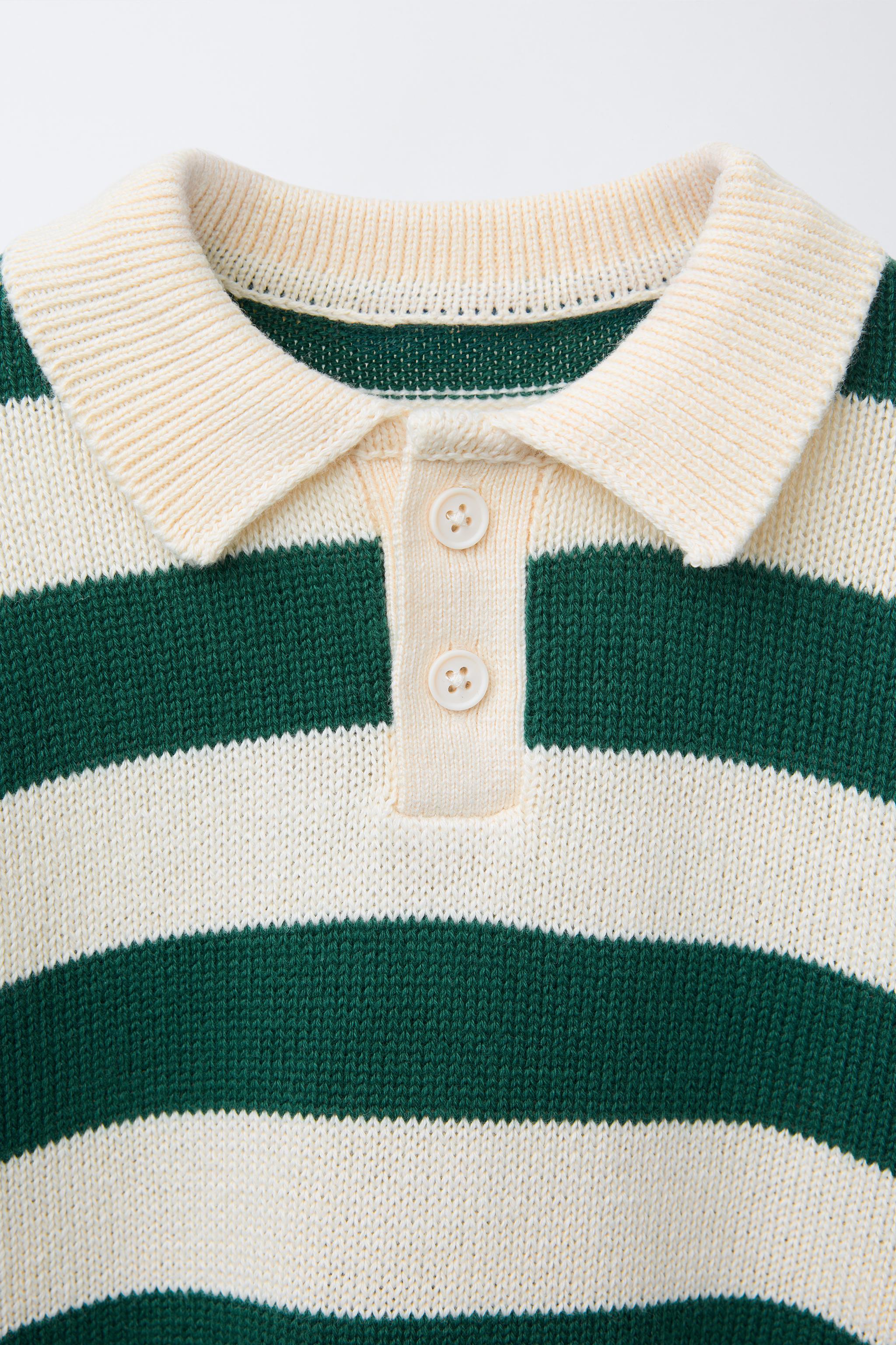STRIPED POLO SWEATER