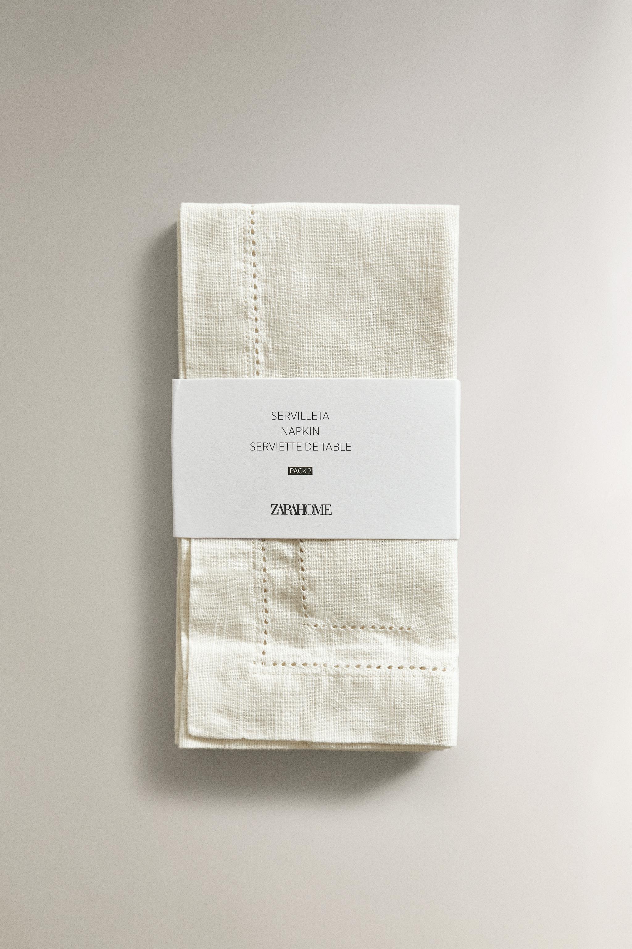 SET OF HEMSTITCHED COTTON NAPKINS (SET OF 2)