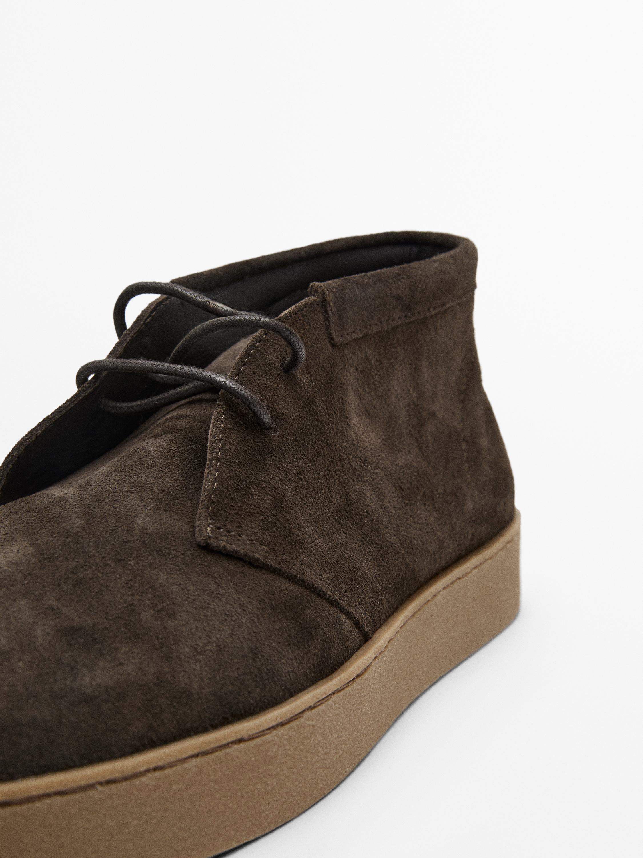 Soft split suede ankle boots