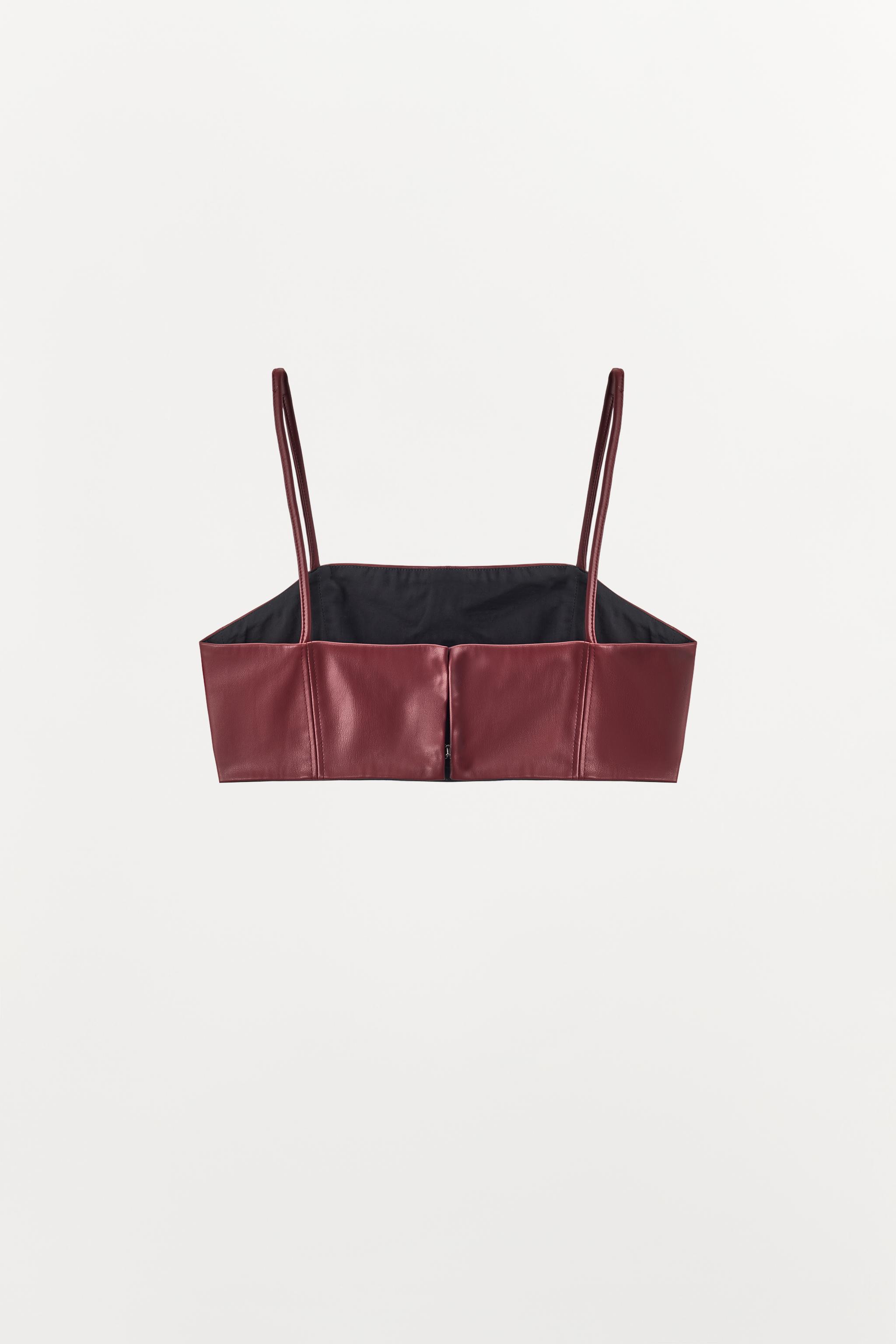 FAUX LEATHER STRAPPY BRALETTE