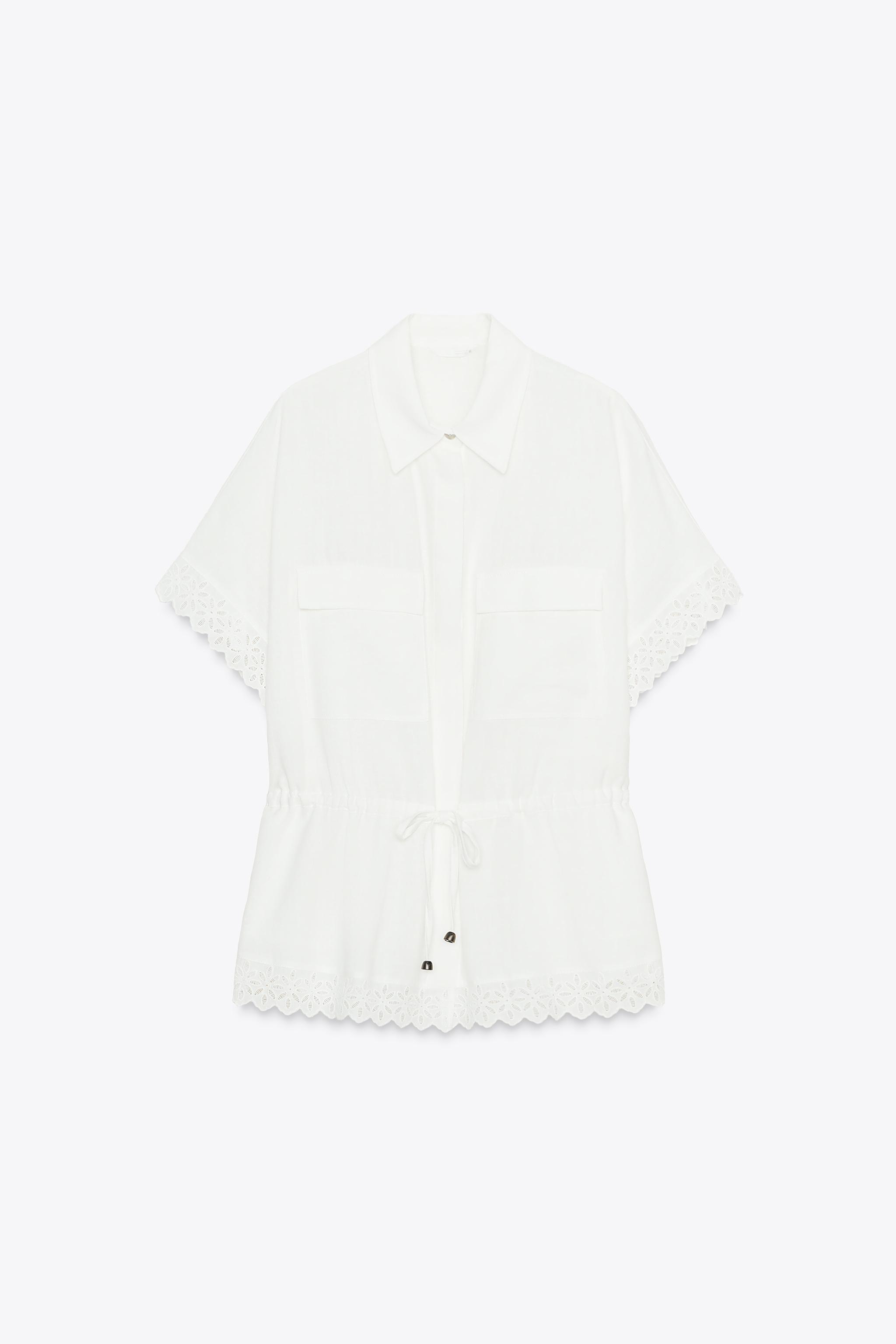 RAMIE SHIRT WITH LACE TRIM