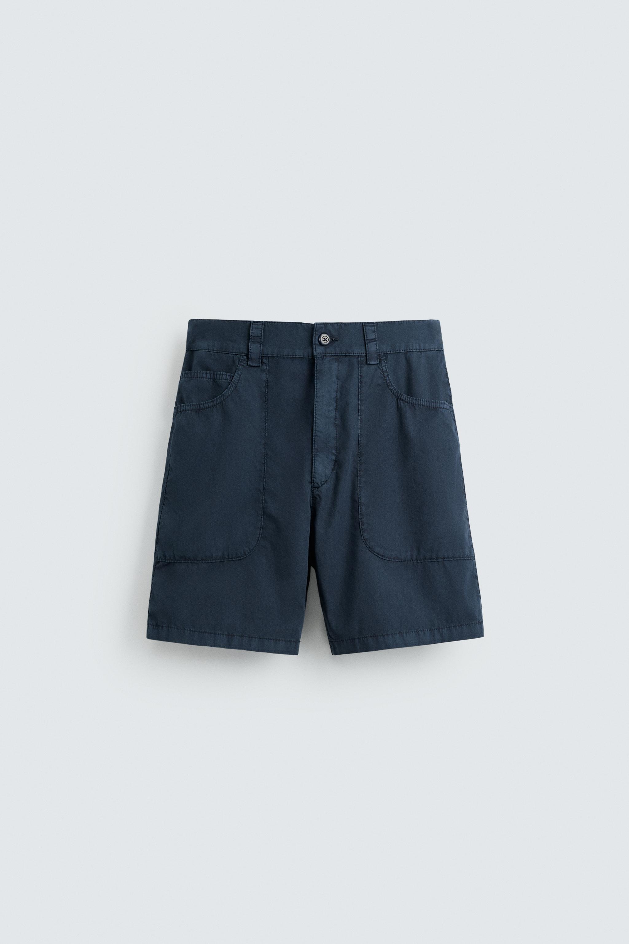 WASHED COTTON BERMUDA SHORTS