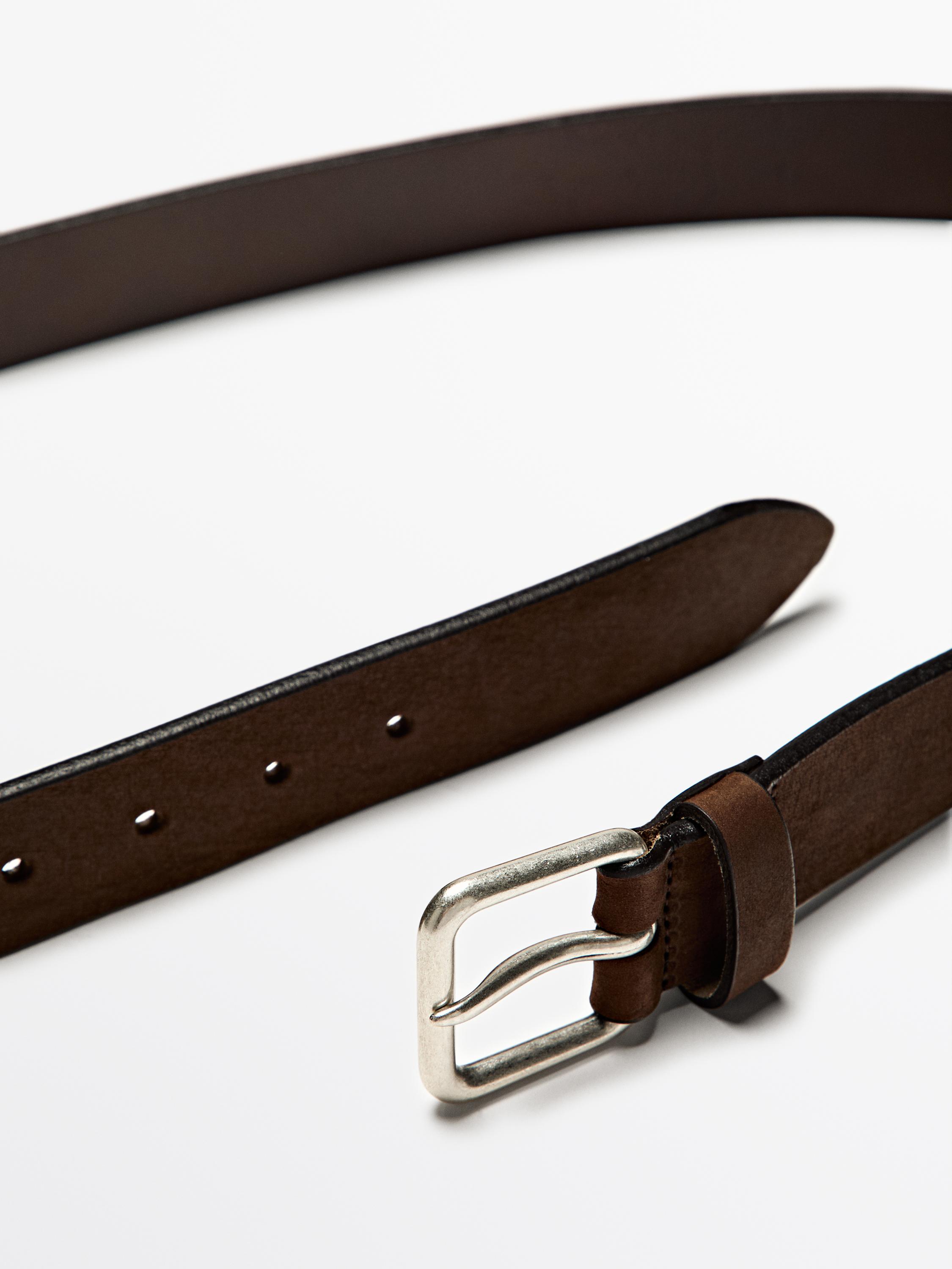Distressed leather belt