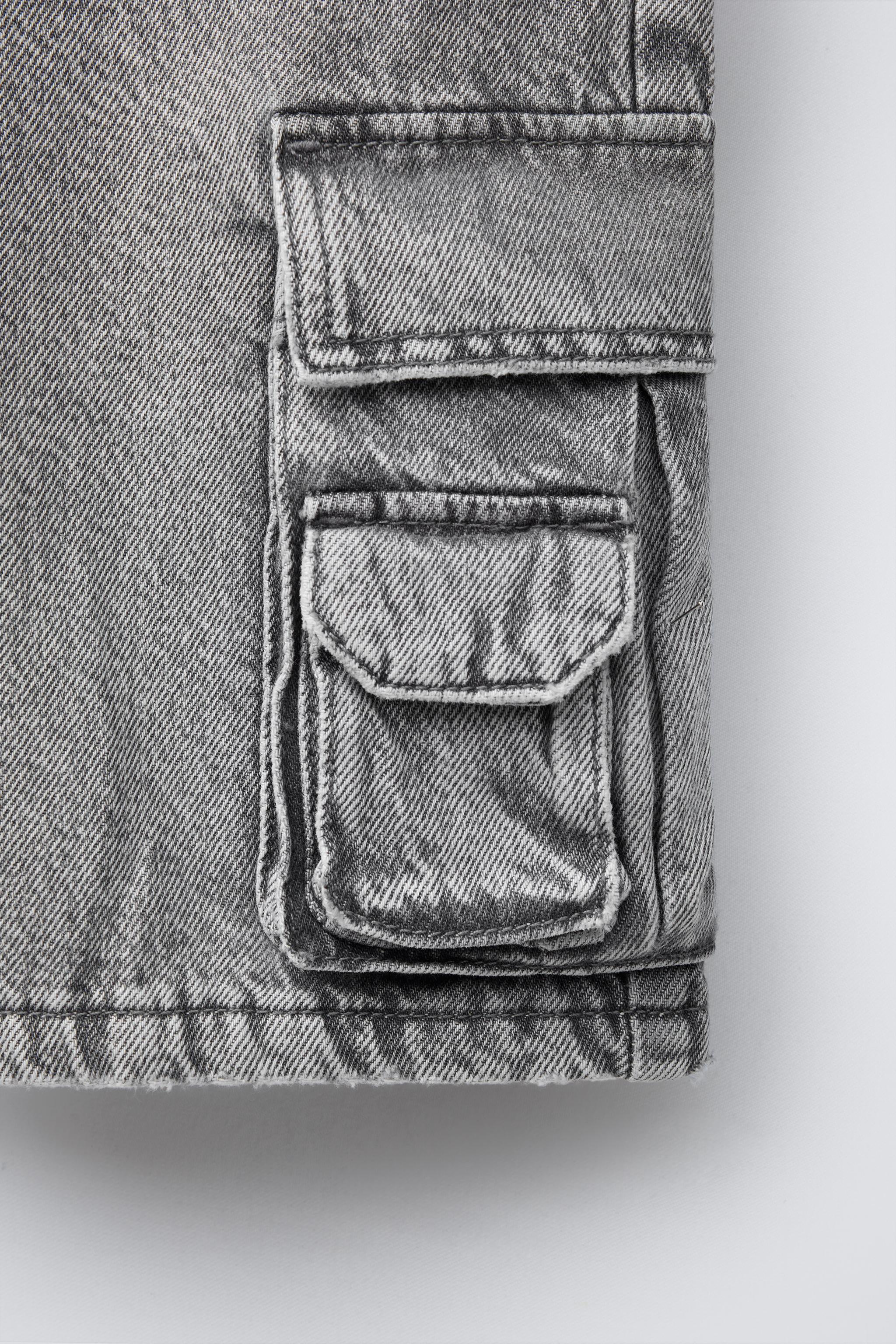 MULTICARGO WIDE DENIM SHORTS