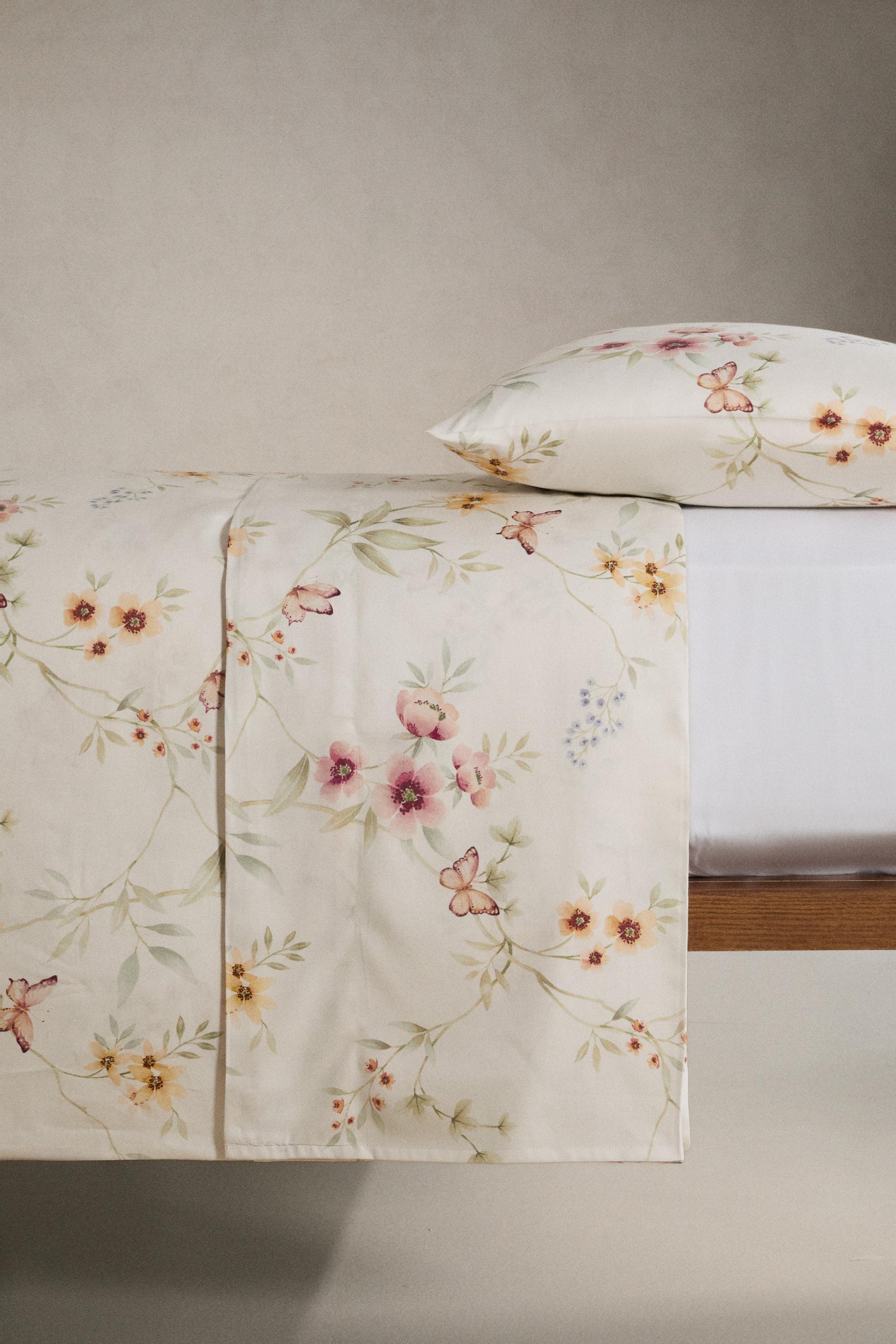 FLORAL PRINT SATEEN DUVET COVER