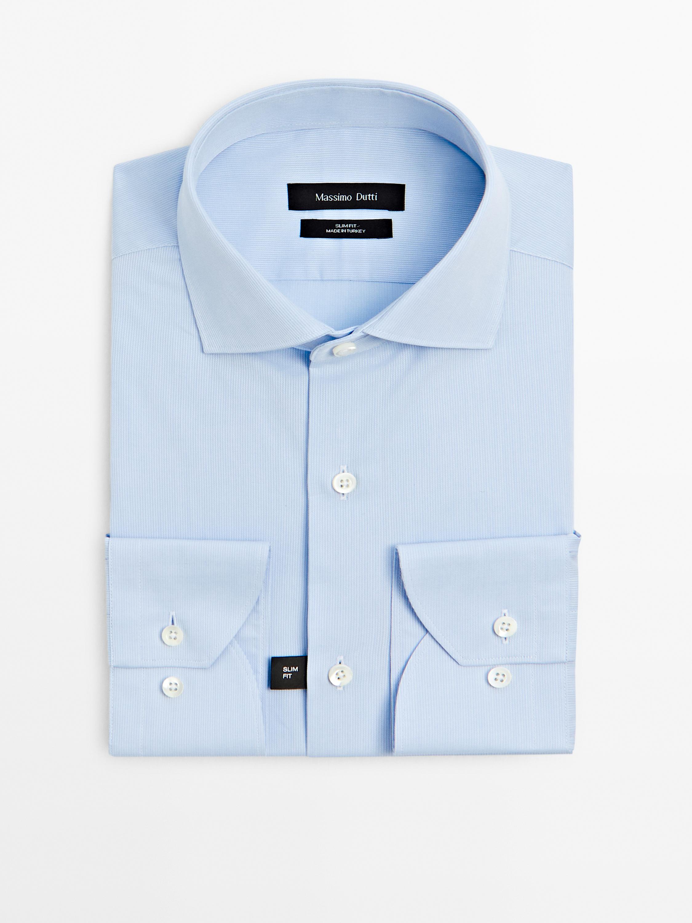 Slim fit fine striped shirt