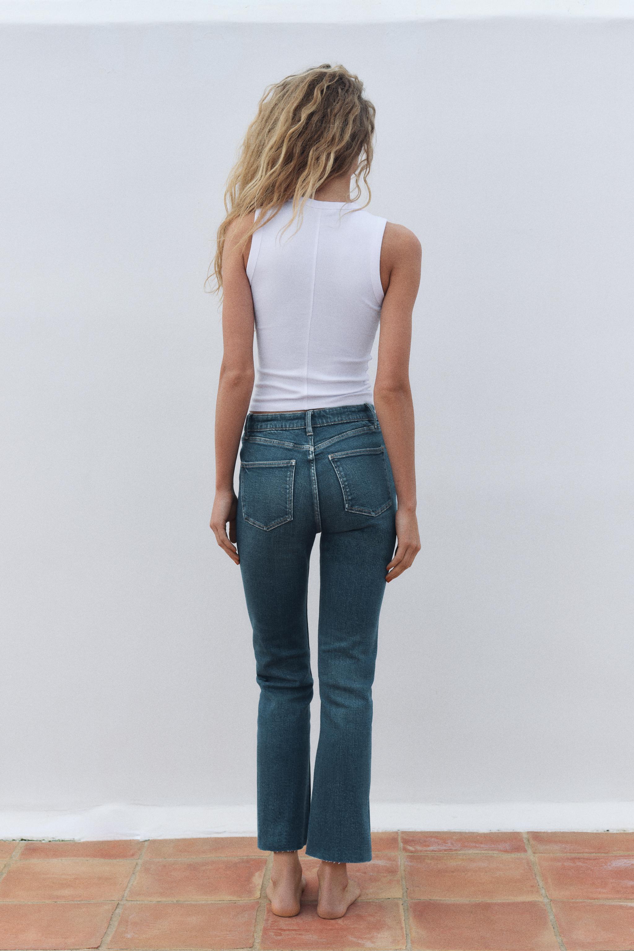 FLARED CROPPED HIGH WAIST TRF JEANS