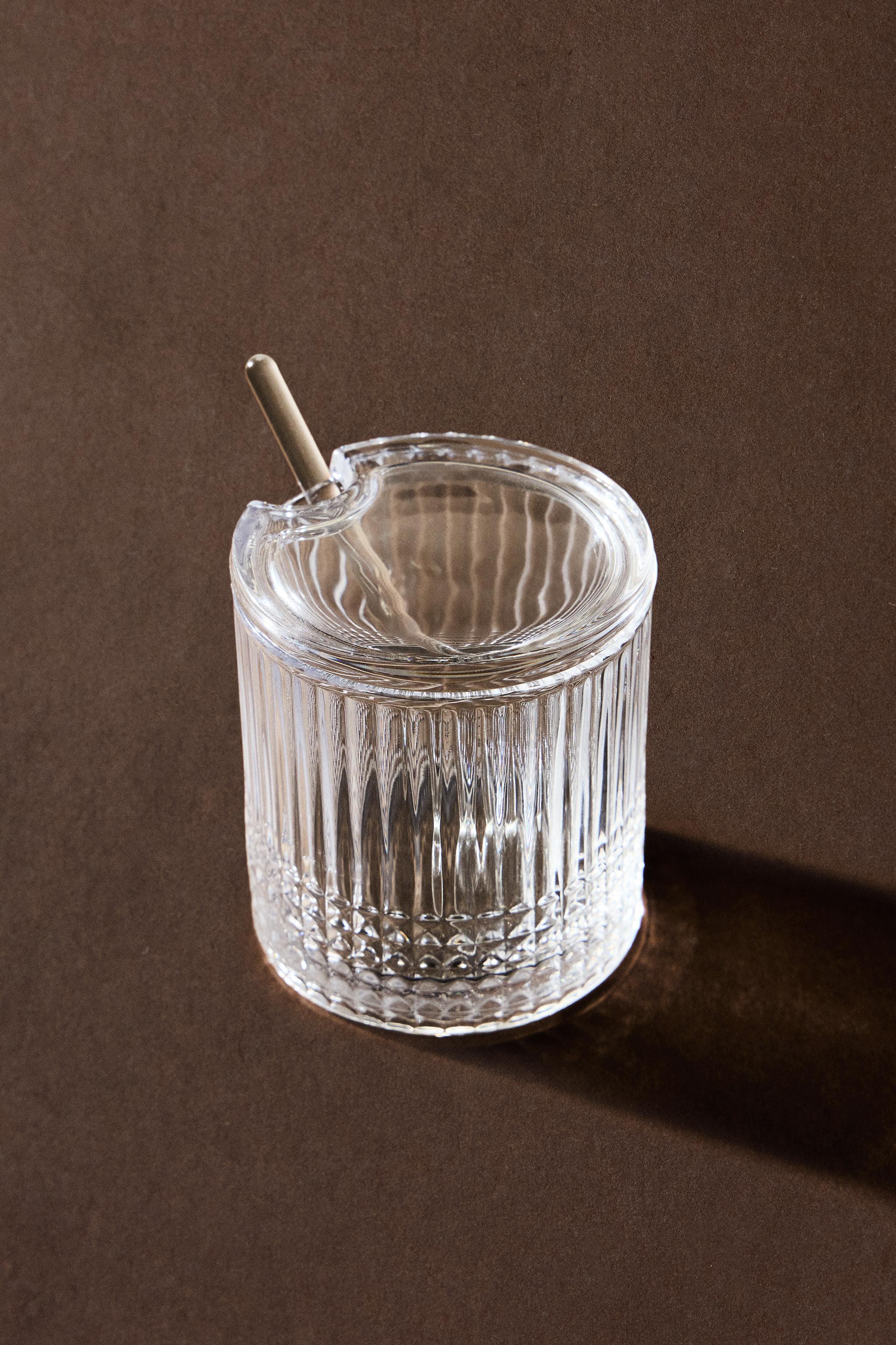 SUGAR BOWL WITH A RAISED GEOMETRIC DESIGN