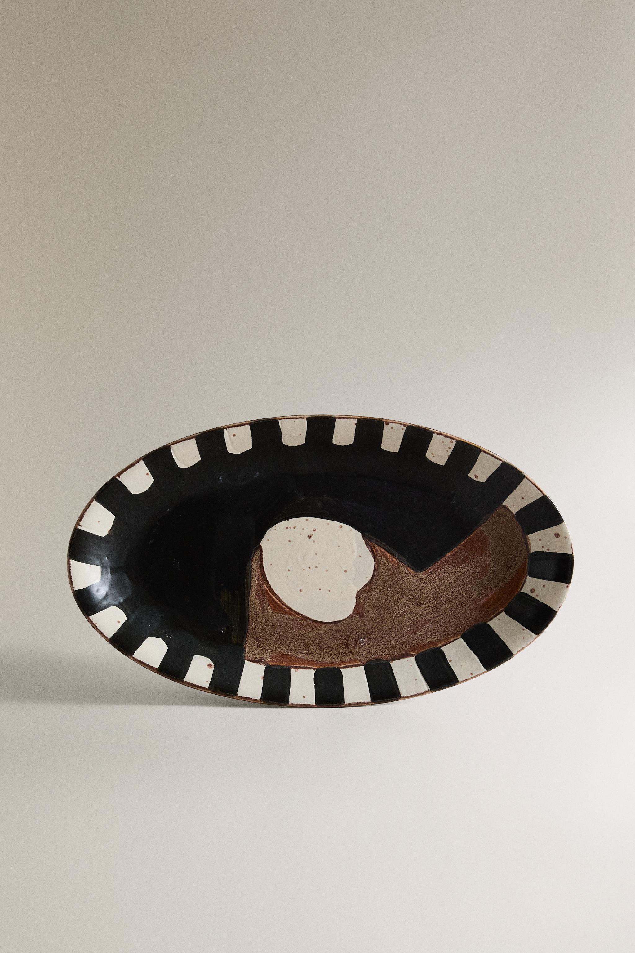 PAINTED STONEWARE TRAY