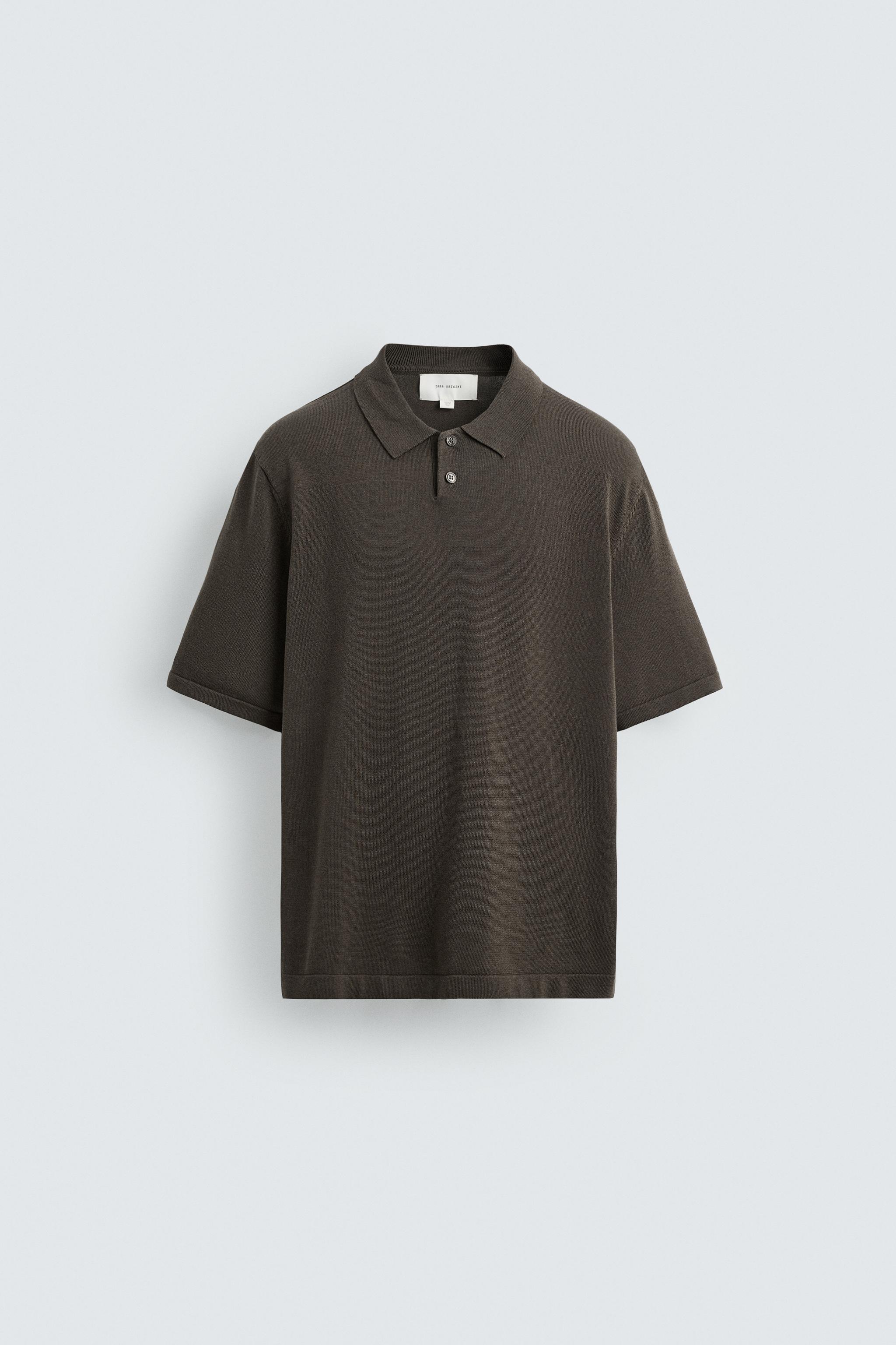 COTTON BLEND KNIT POLO SHIRT