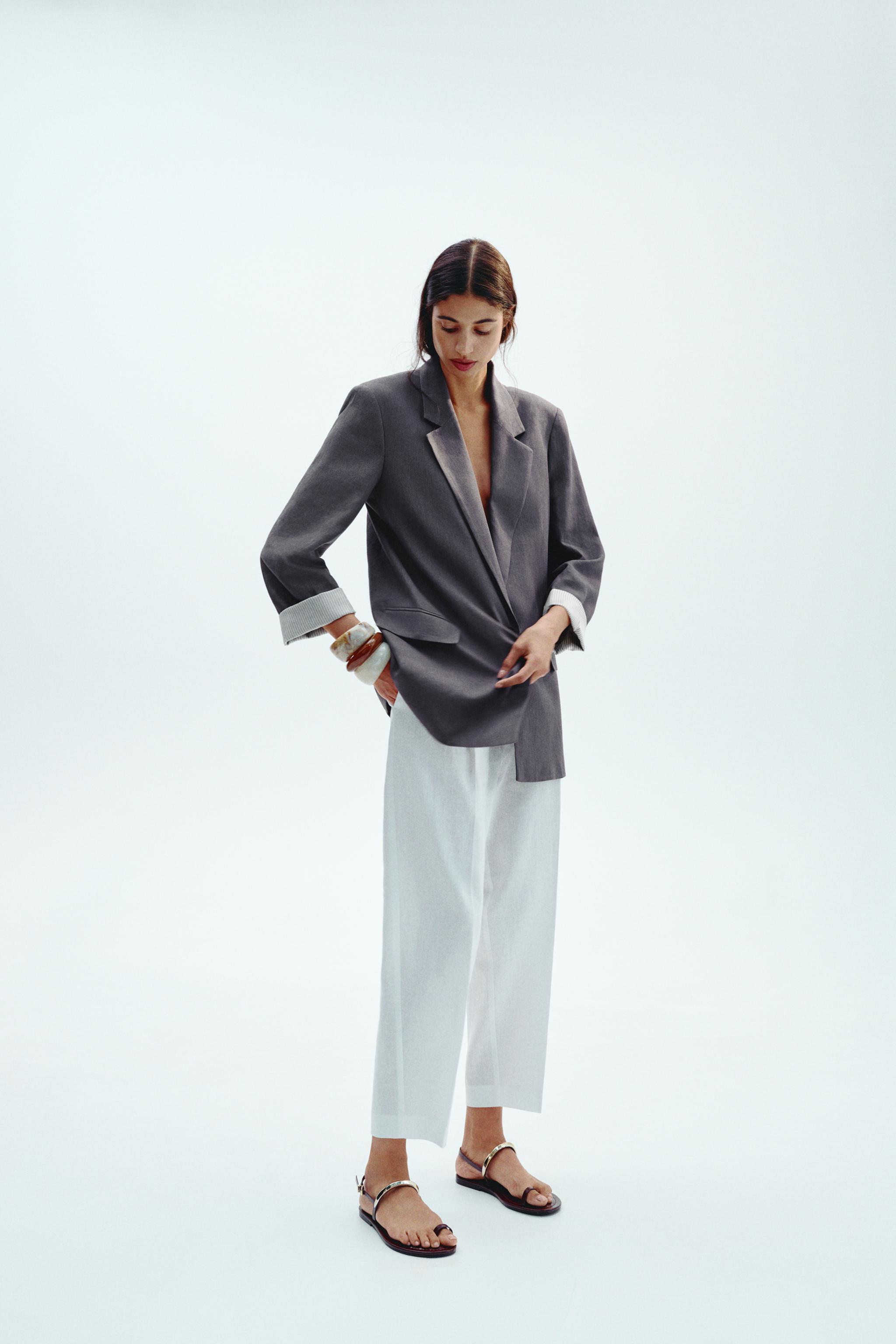 LINEN STRAIGHT LEG PANTS WITH BELT