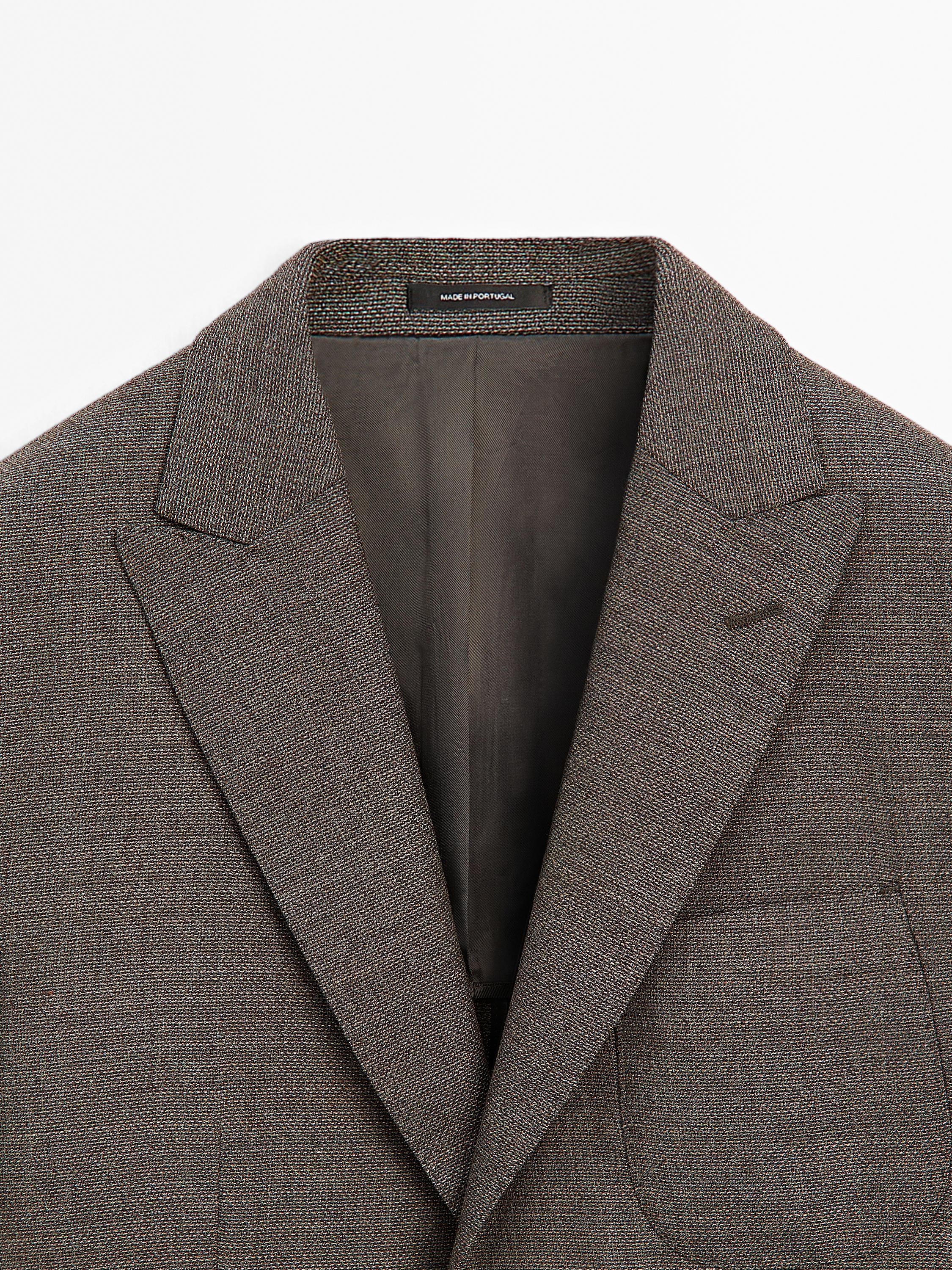 100% wool textured blazer