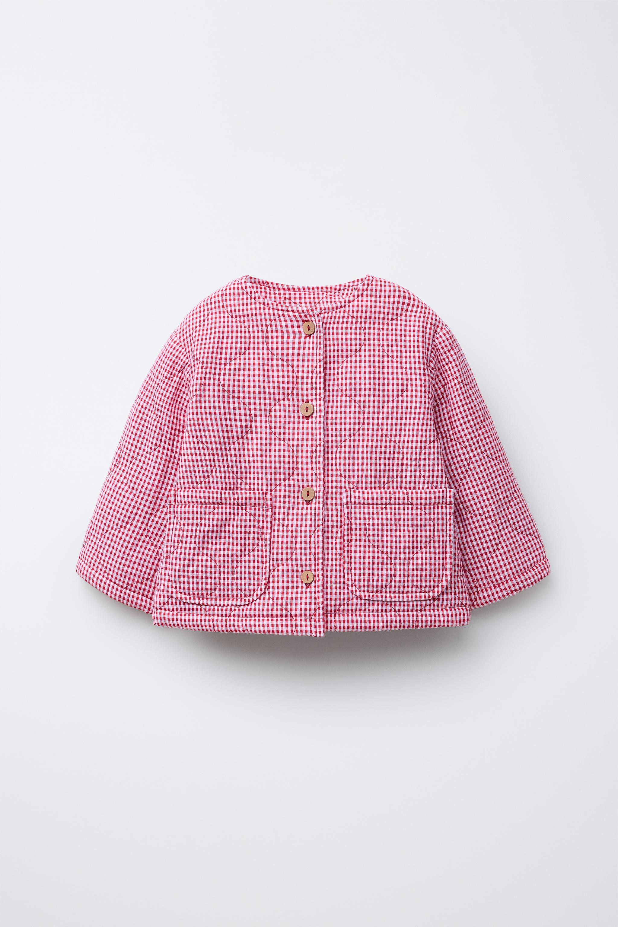 GINGHAM PRINT QUILTED JACKET