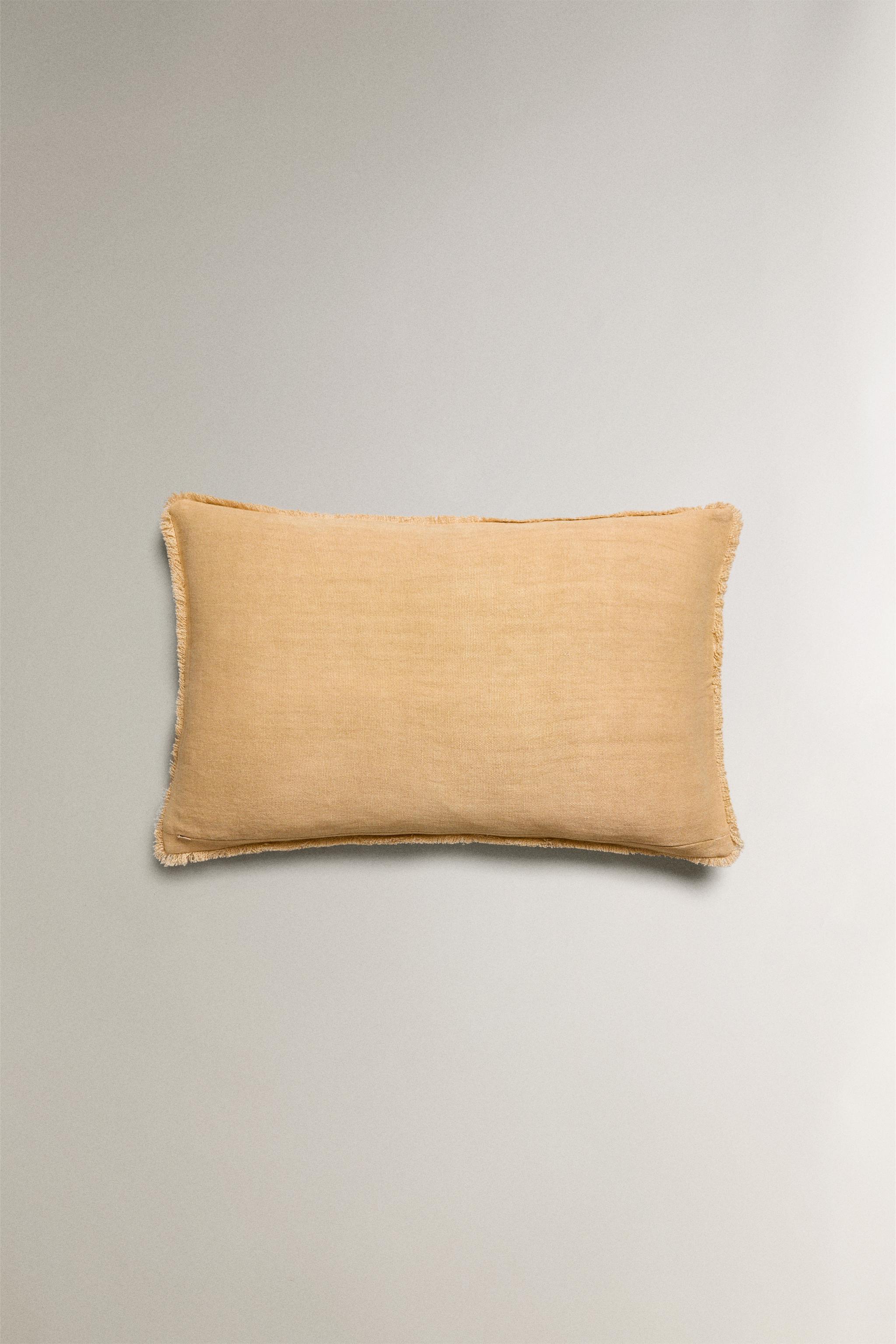 FRINGED THROW PILLOW COVER