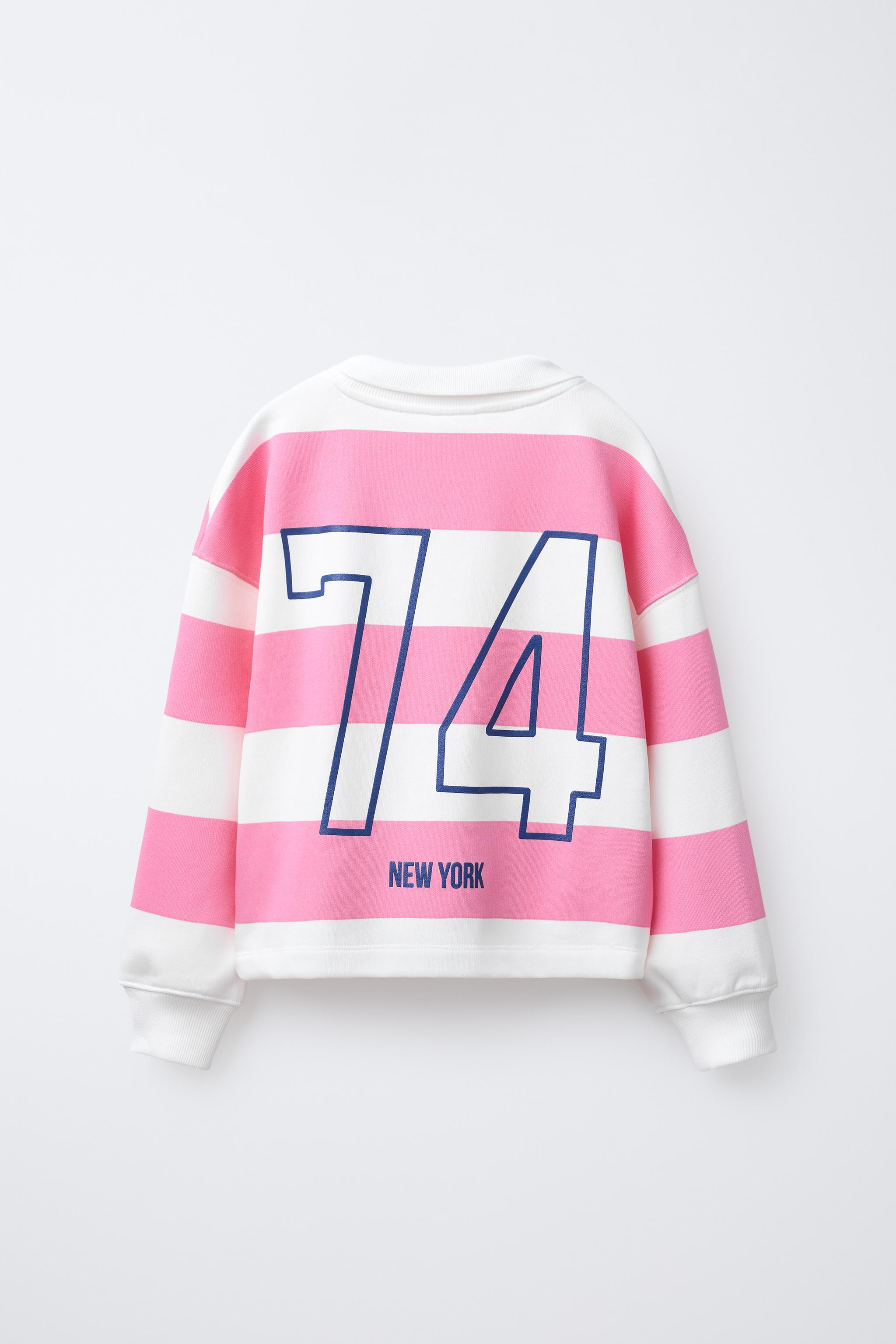STRIPED POLO COLLAR SWEATSHIRT