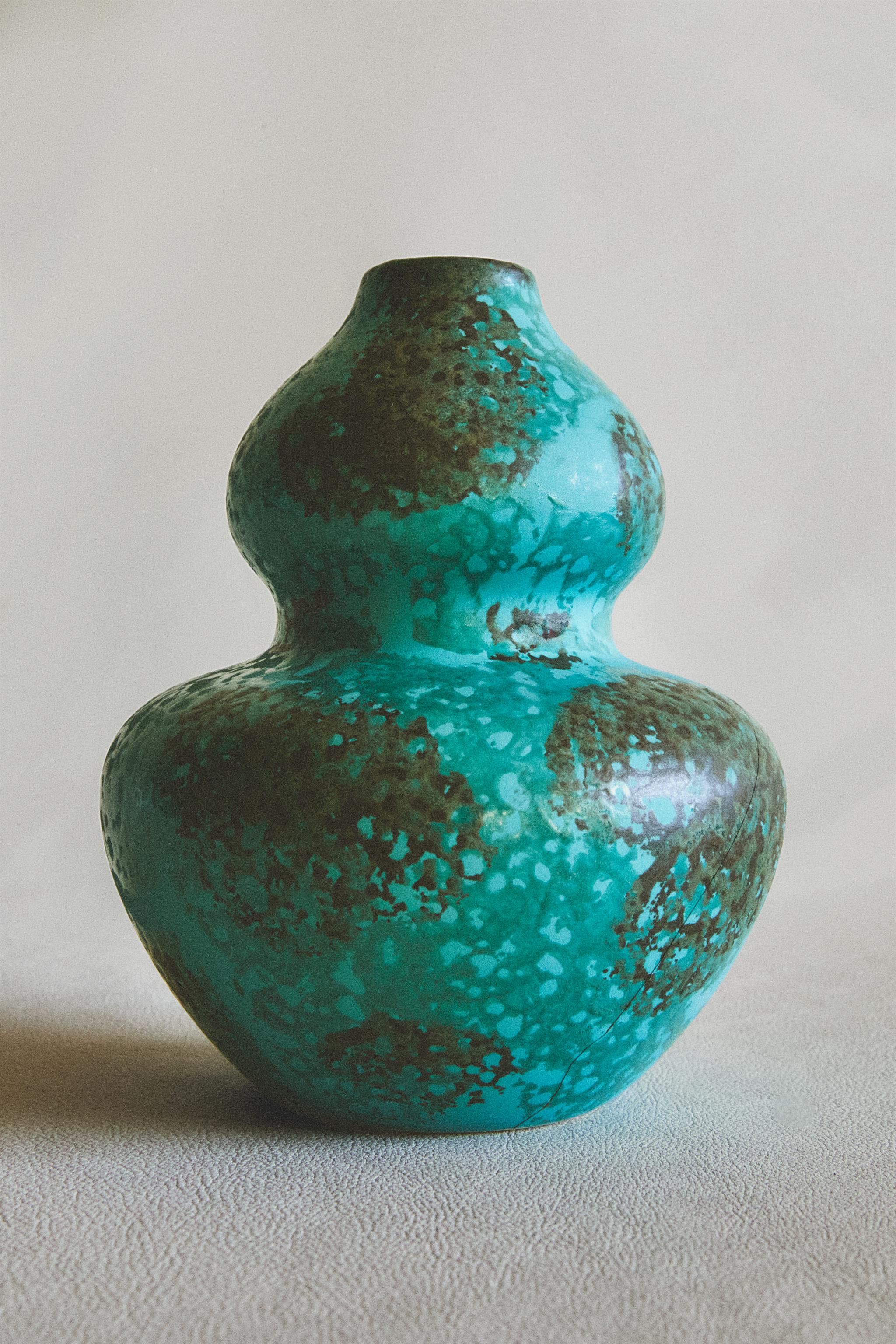 DOUBLE BODY STONEWARE VASE