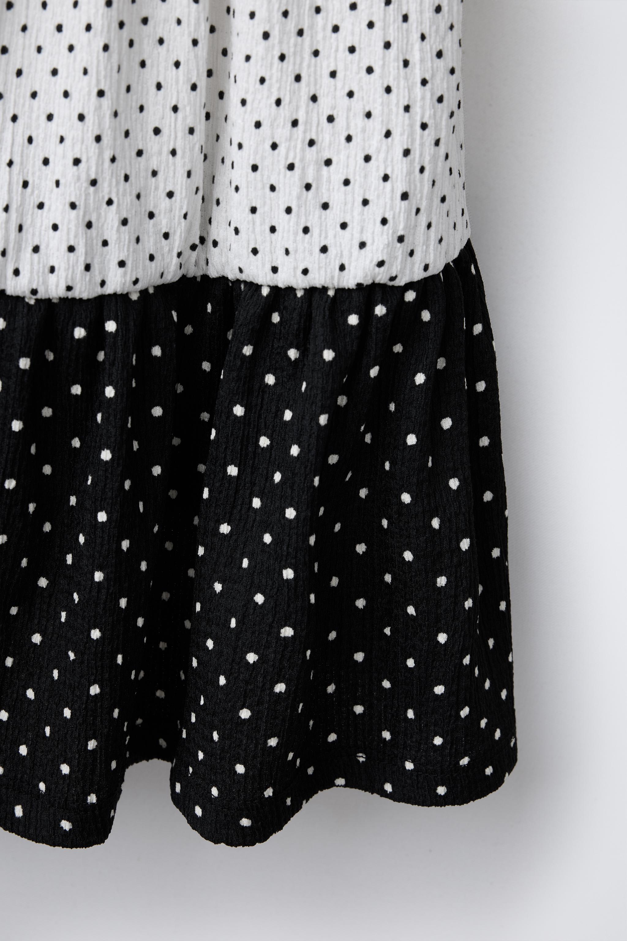 POLKA DOT PLEATED DRESS