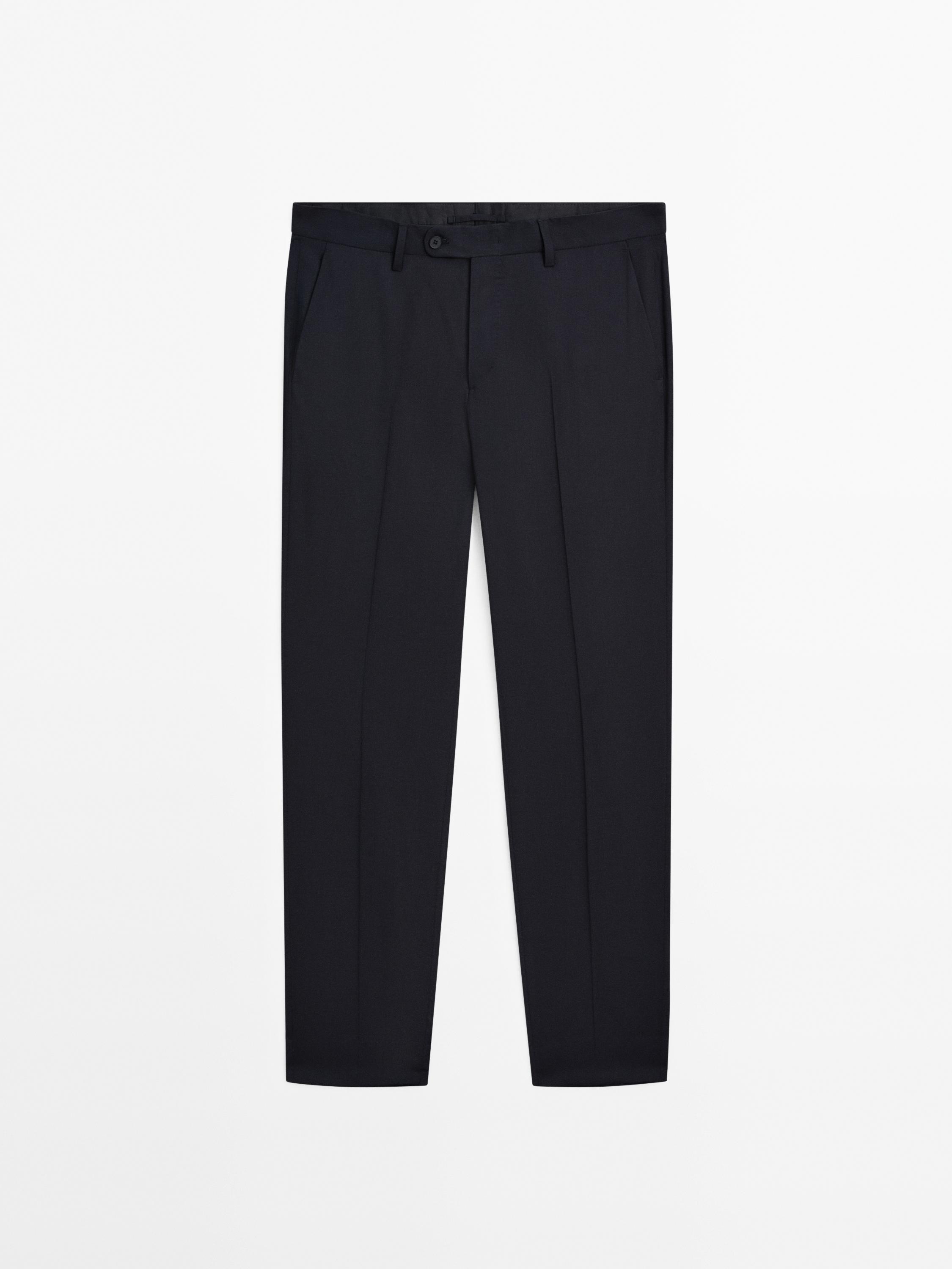Wool blend suit trousers