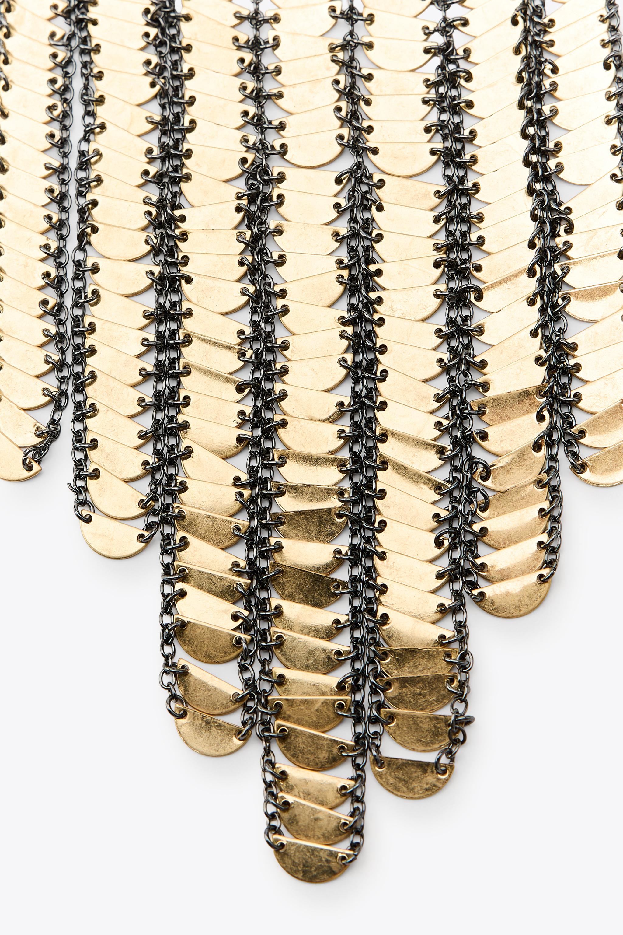 METAL PIECE WATERFALL NECKLACE