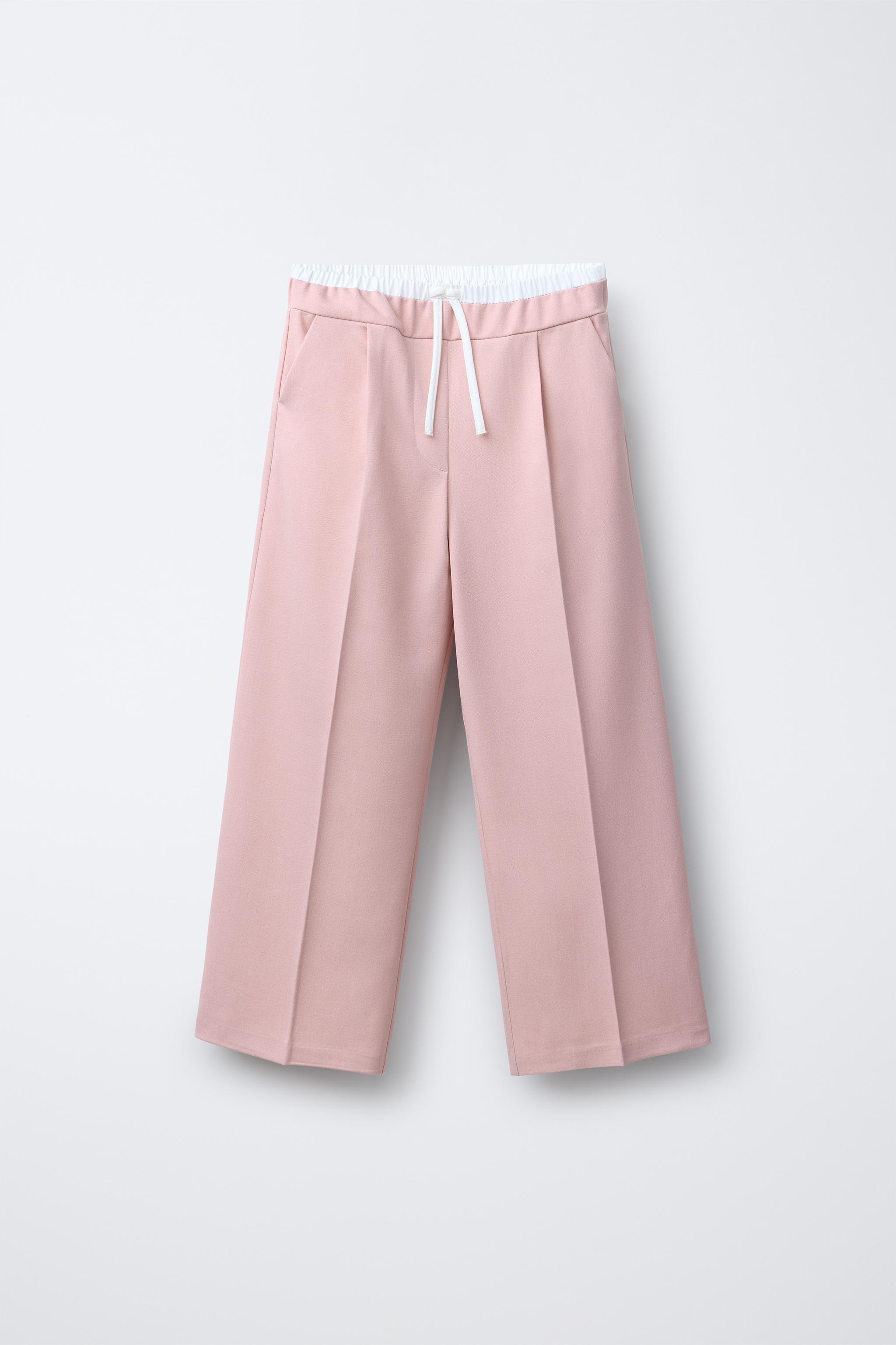 WIDE LEG DOUBLE WAISTBAND PANTS