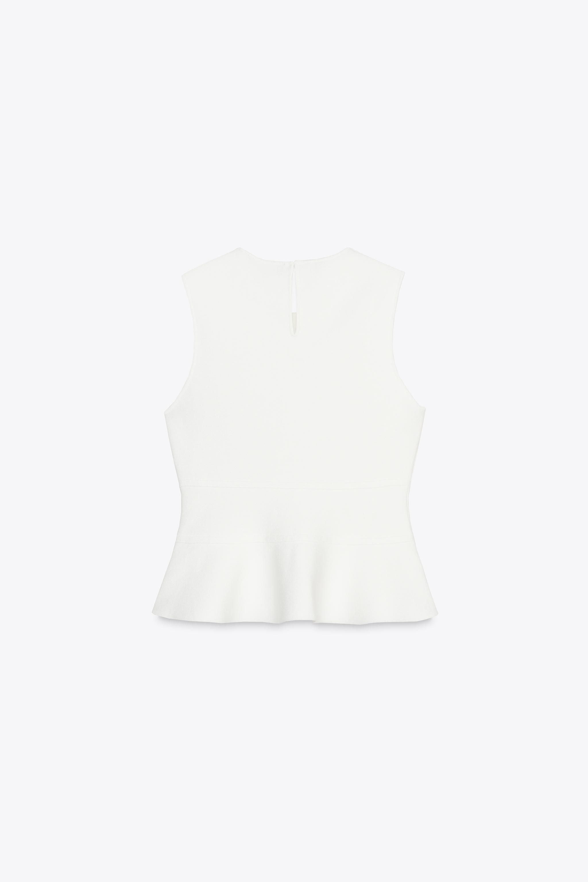 TIE-DETAIL PEPLUM KNIT TOP