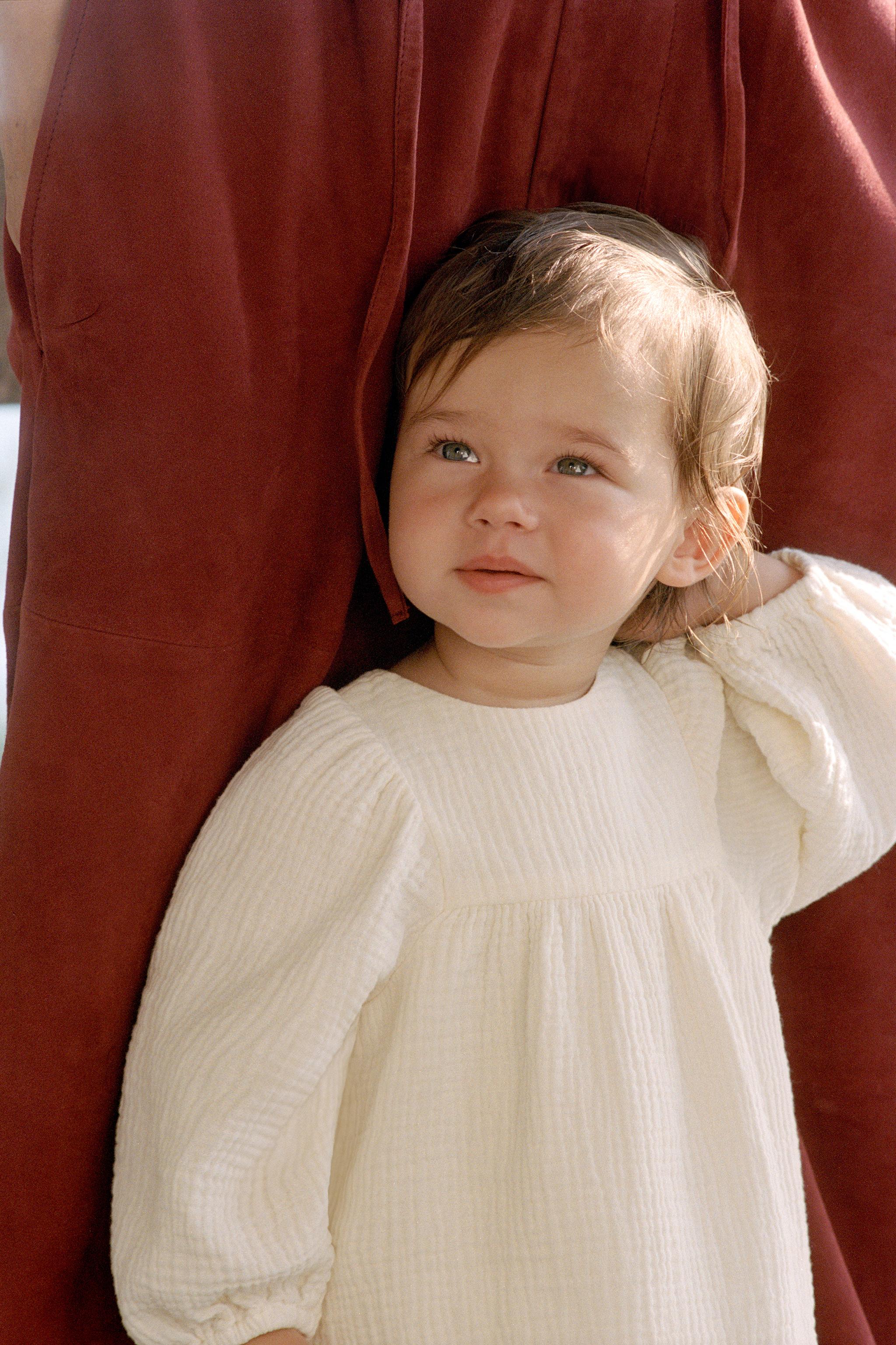 COTTON GAUZE DRESS AND BLOOMERS
