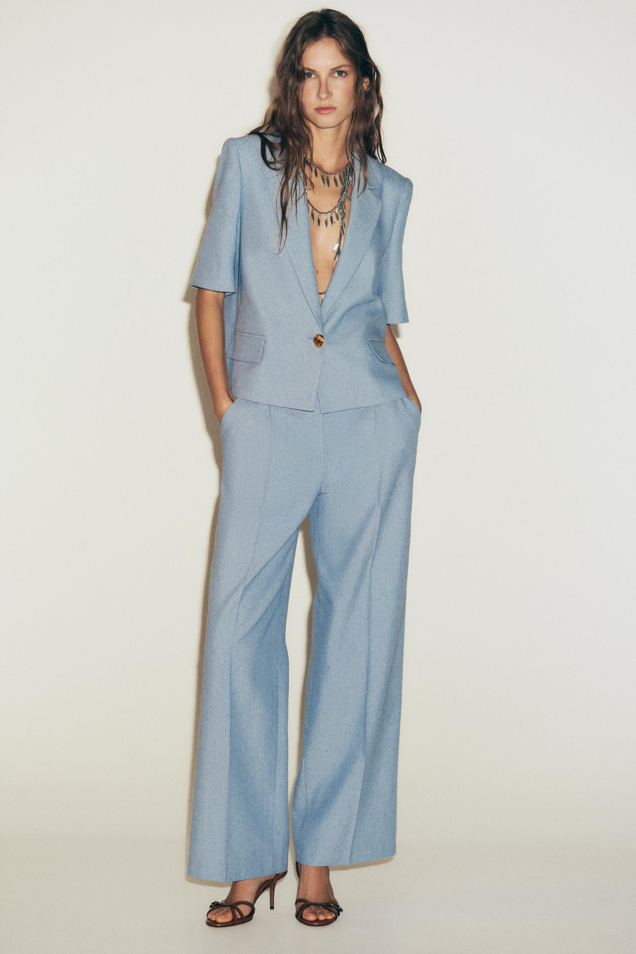 PLEATED STRAIGHT LEG PANTS