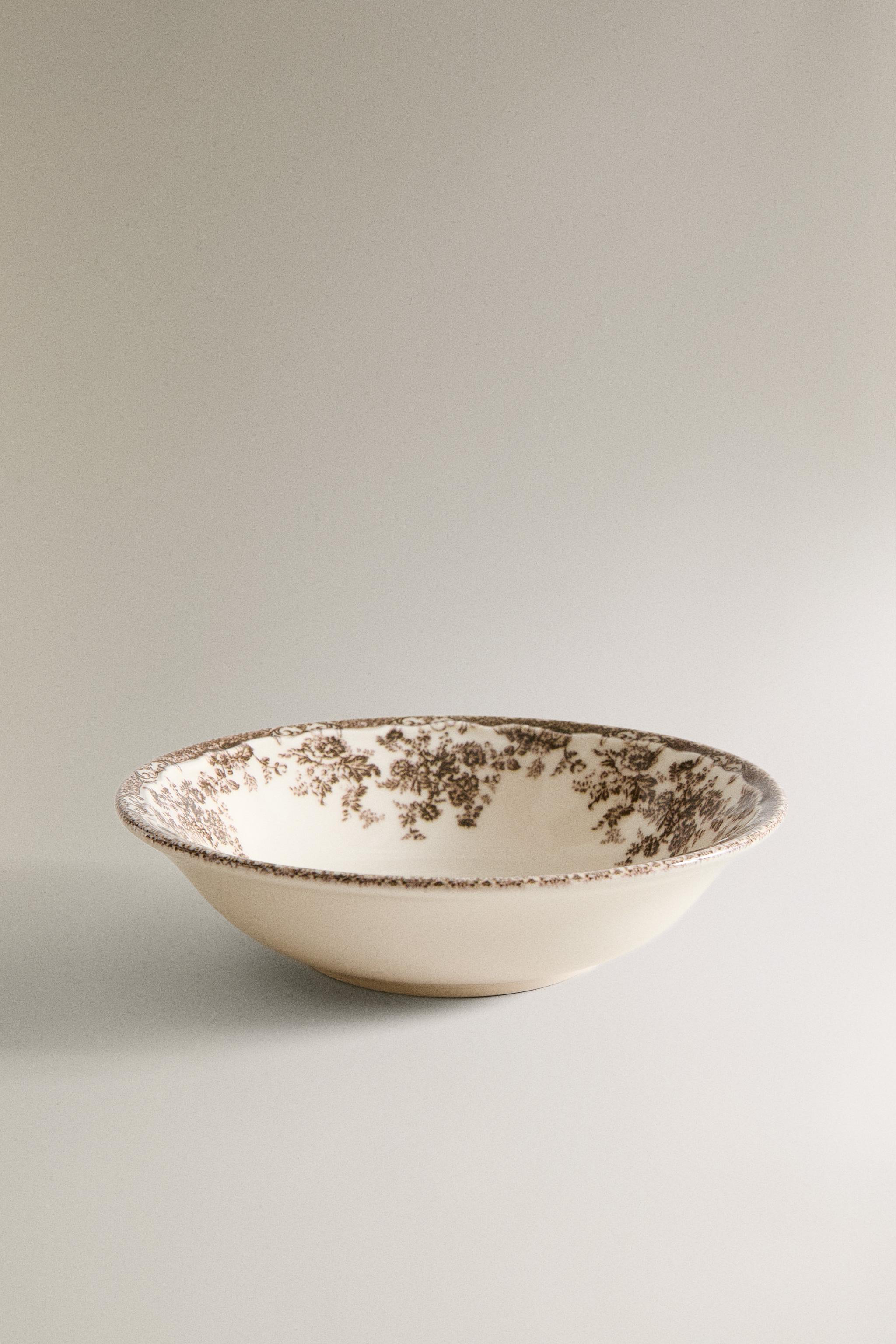 FLORAL EARTHENWARE BOWL